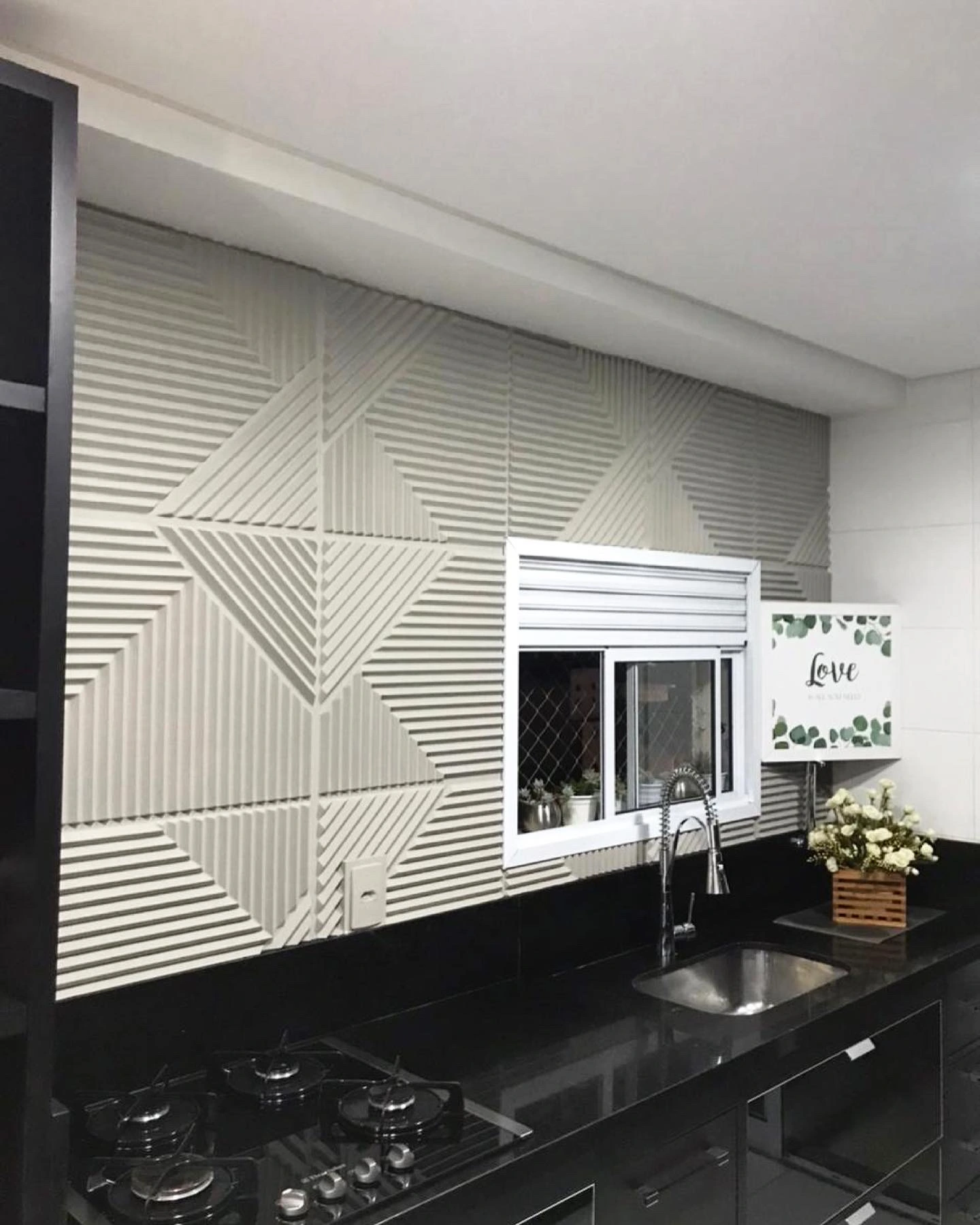 Kit 20 Placas Decorativas Ripado Revestimento Moderno Parede Rustico Fosco Forro Teto Interno 3d Pvc