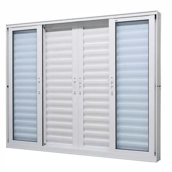 Janela Veneziana Alumínio Branco 120x200x11,8cm 6 Folhas Sem Grade Jap Perfecta Max