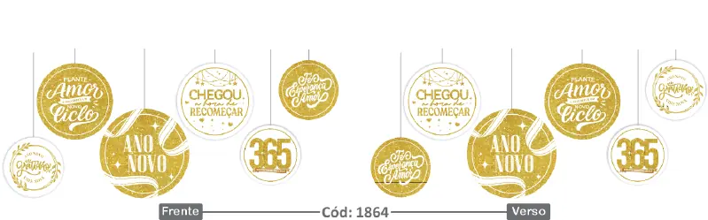 Pendente Decor Big Ano Novo C/6un Ursinho Festas