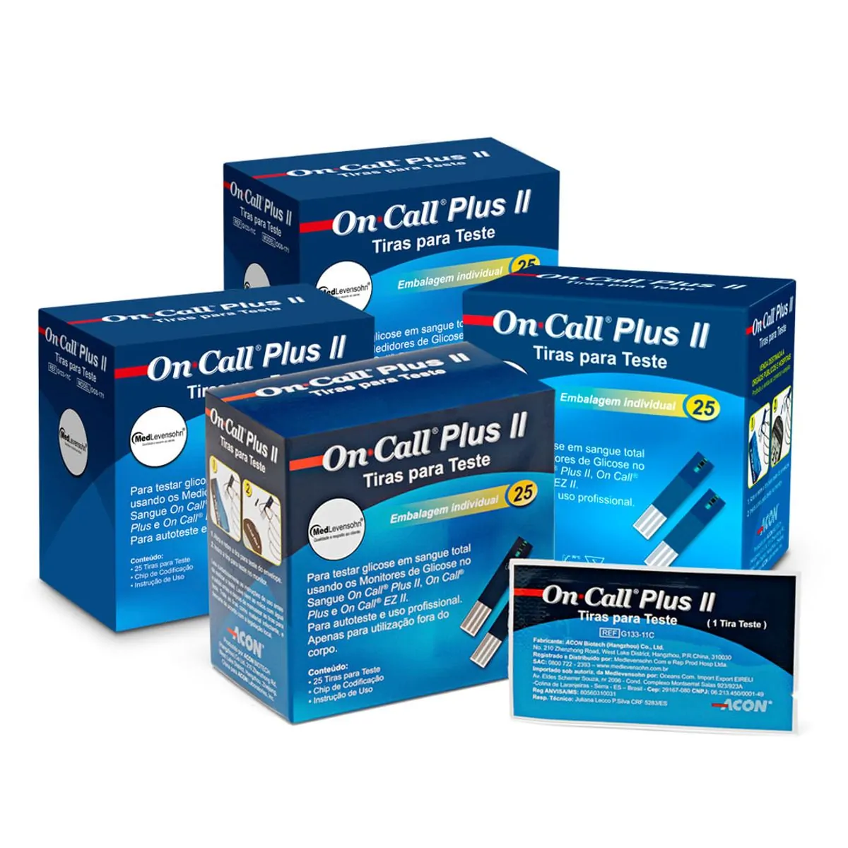100 Tiras de Glicose Individuais On Call Plus II