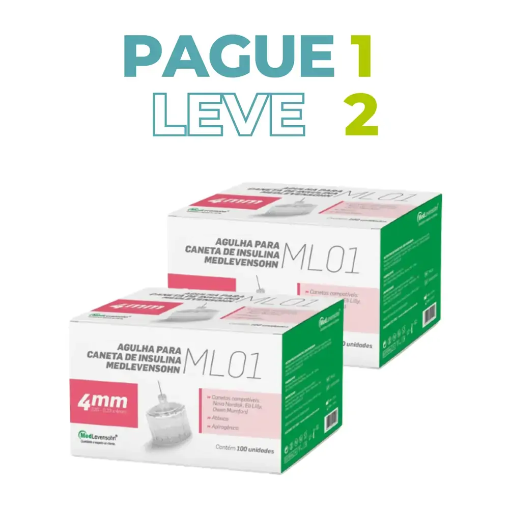 Pague 1 Leve 2 - Agulha Caneta Insulina 4mm Medlevensohn