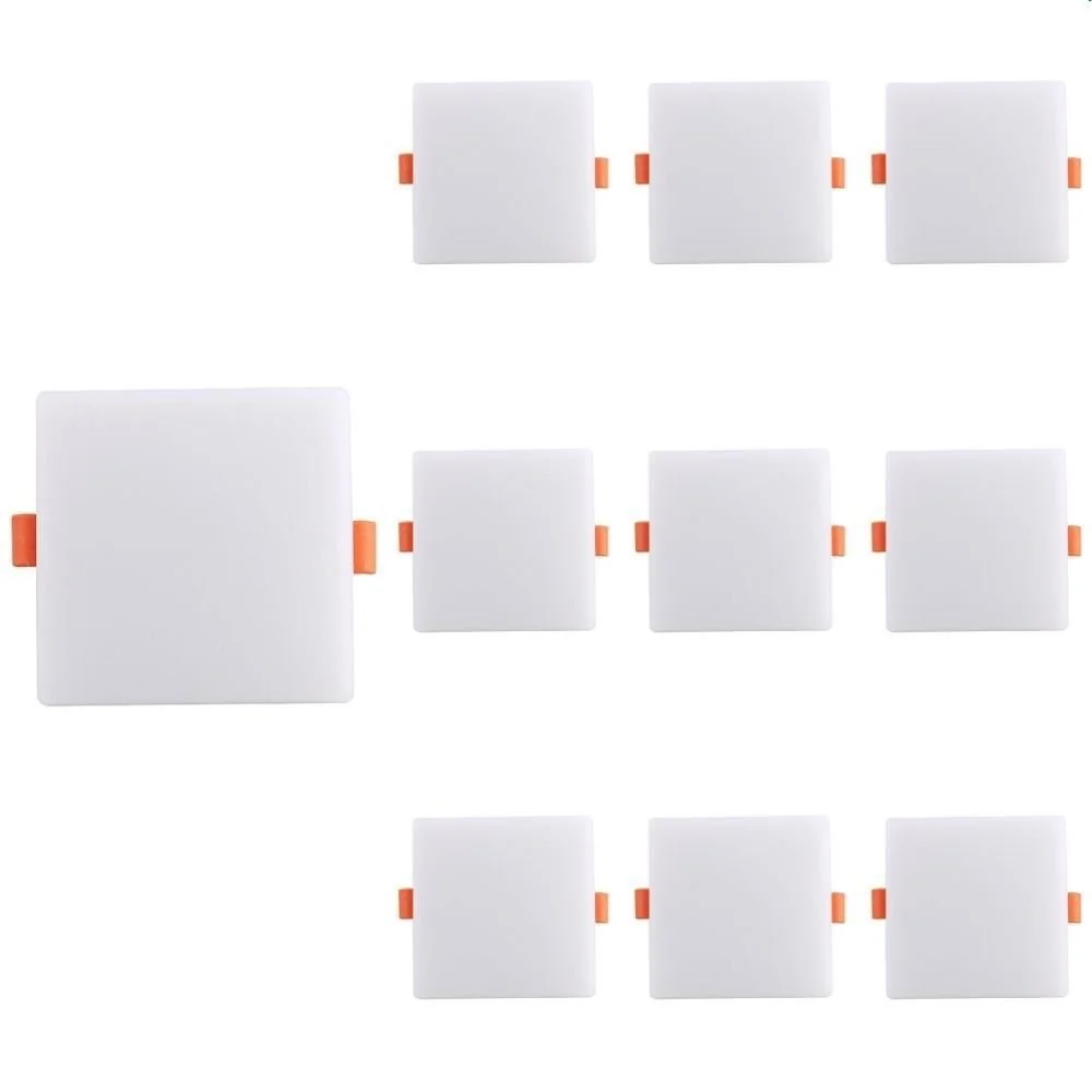 10 Painel De Led Taschibra Frameless Quadrado Sobrepor/embutir 17w Bivolt 6500k Luz Branca