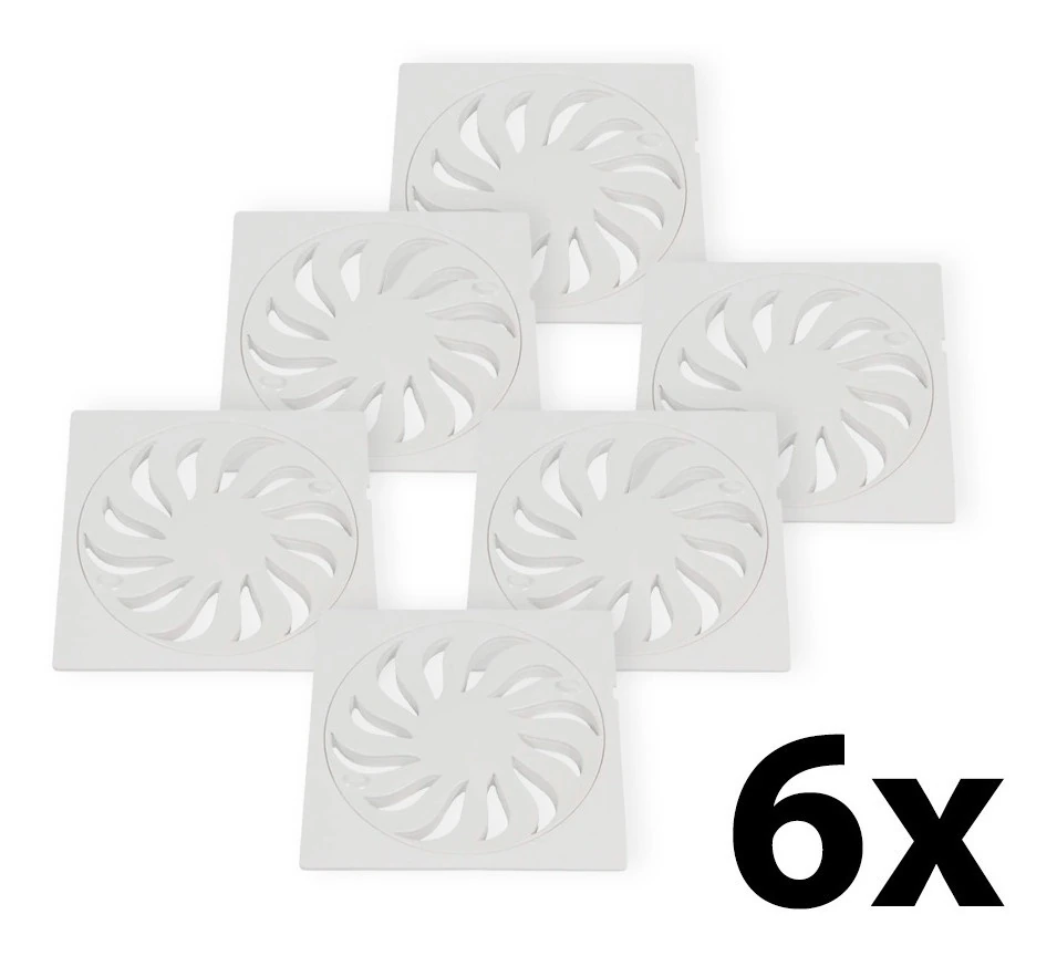 Kit 6 Grelha Abre/fecha Branco Quadrado Pvc Dn 150 Tigre