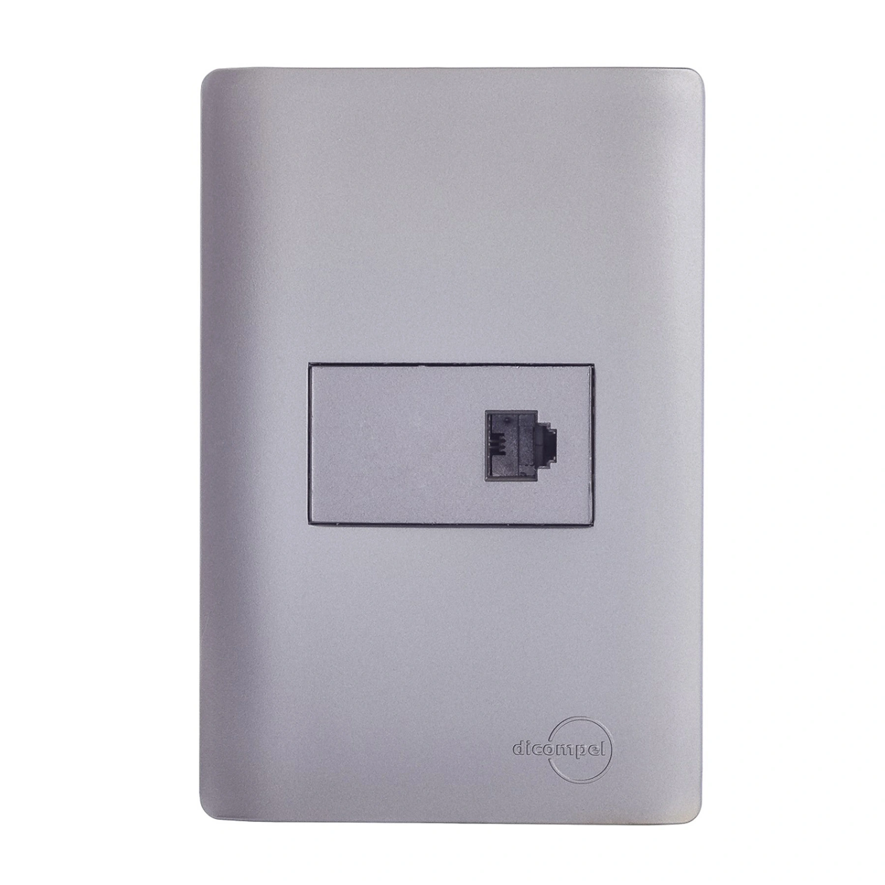 Conjunto 1 Tomada Telefonia 4x2 Aço Novara Colors Dicompel