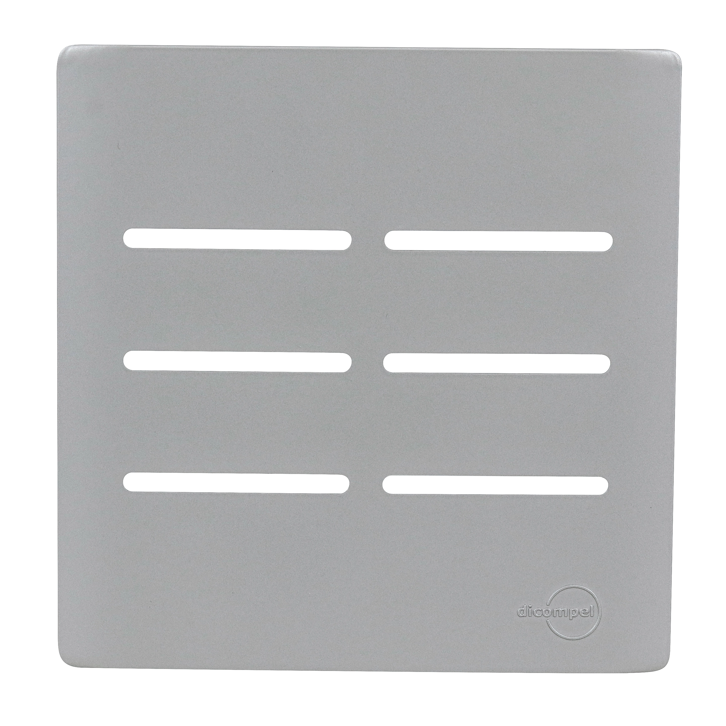 Placa 4X4 para 6 Interruptores Aço Novara Dicompel