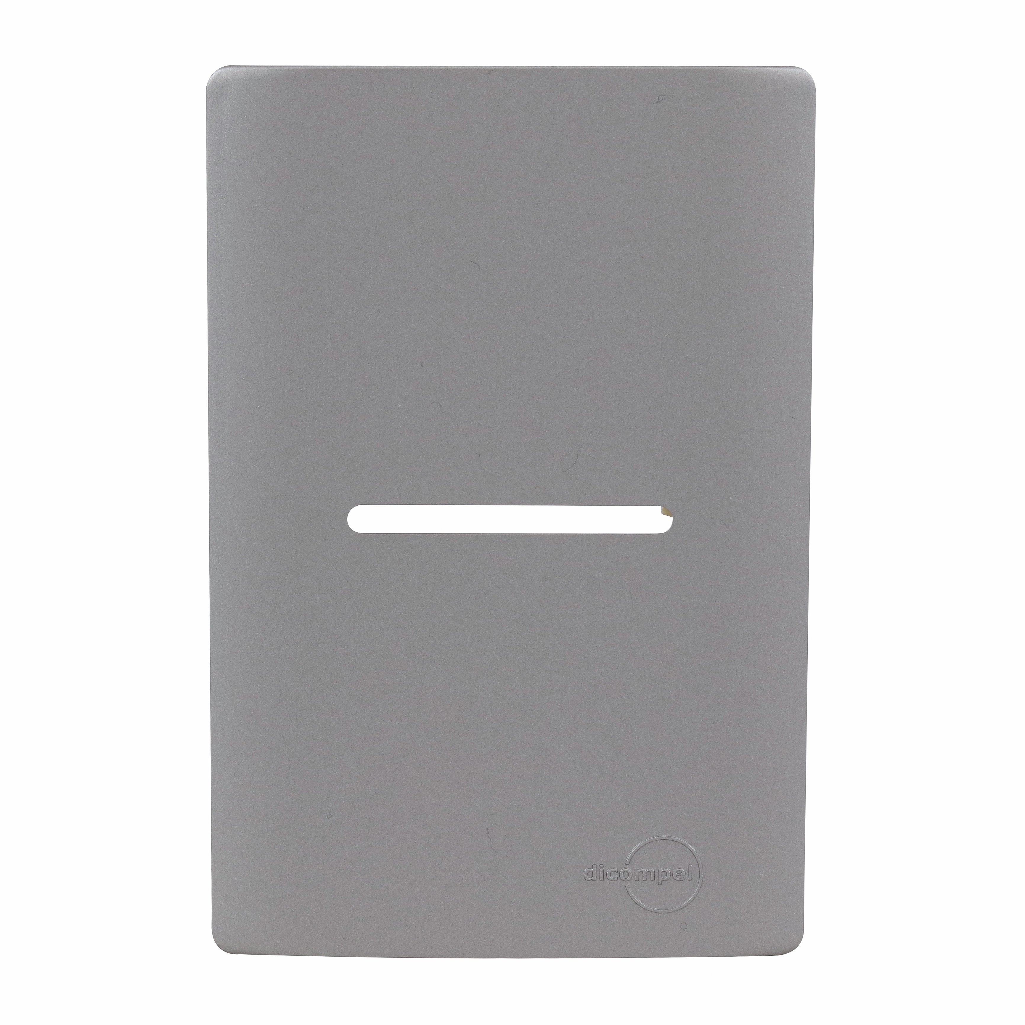 Placa com Suporte 4X2 1 Interruptor Prata Novara Dicompel