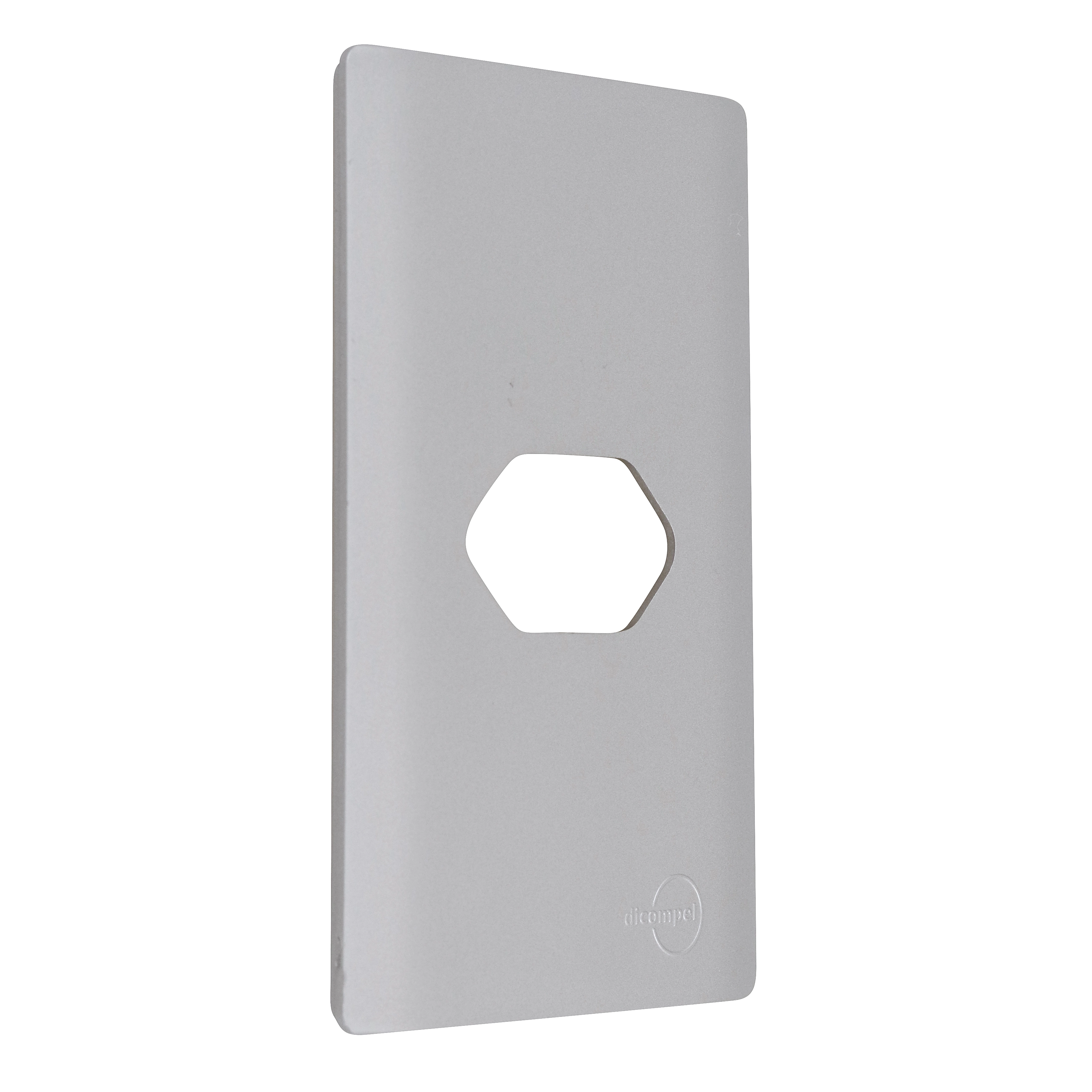 Placa 4x2 para Tomada 2P+T Horizontal Aço Novara Dicompel