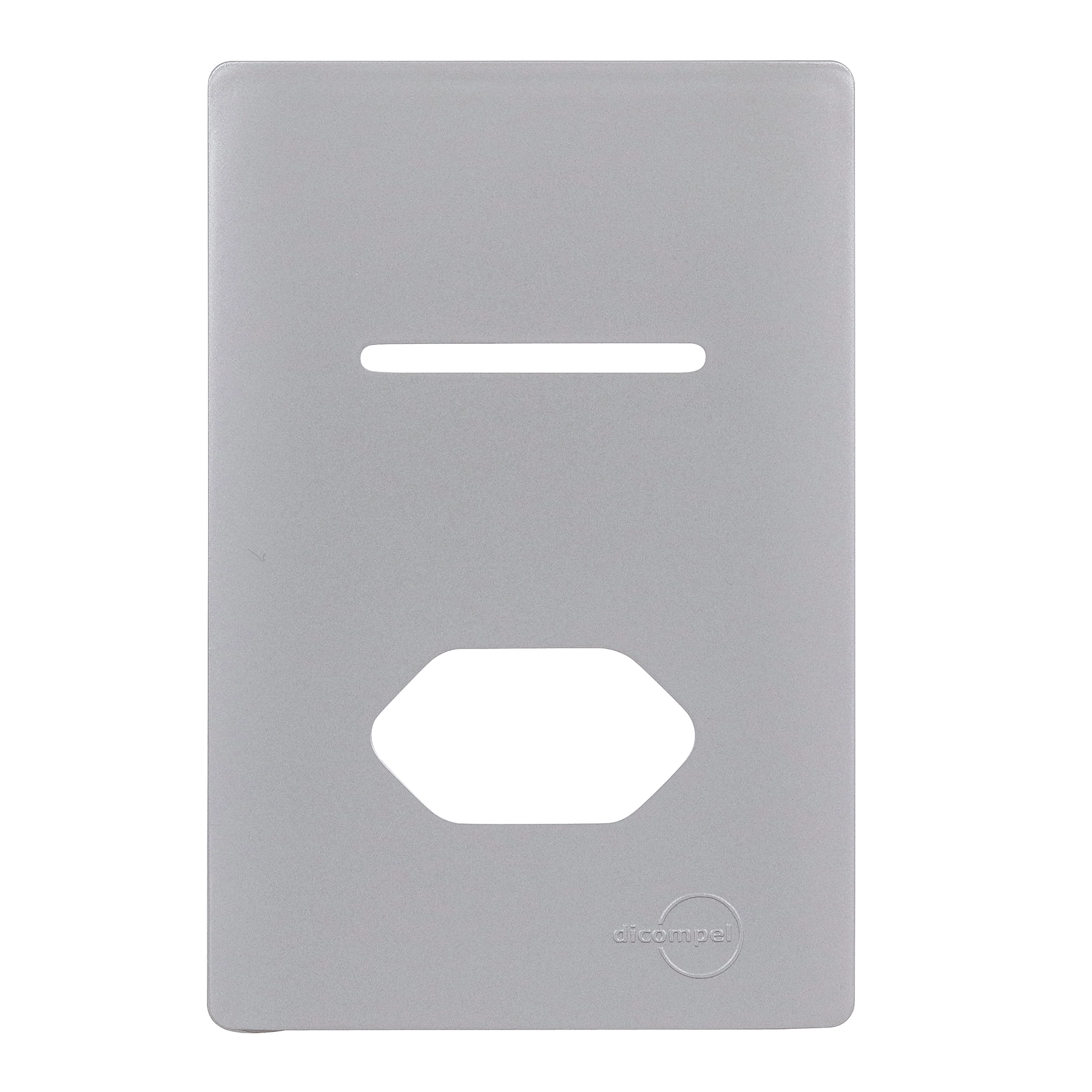 Placa 4X2 para 1 Interruptor+Tomada 2P+T Aço Novara Dicompel