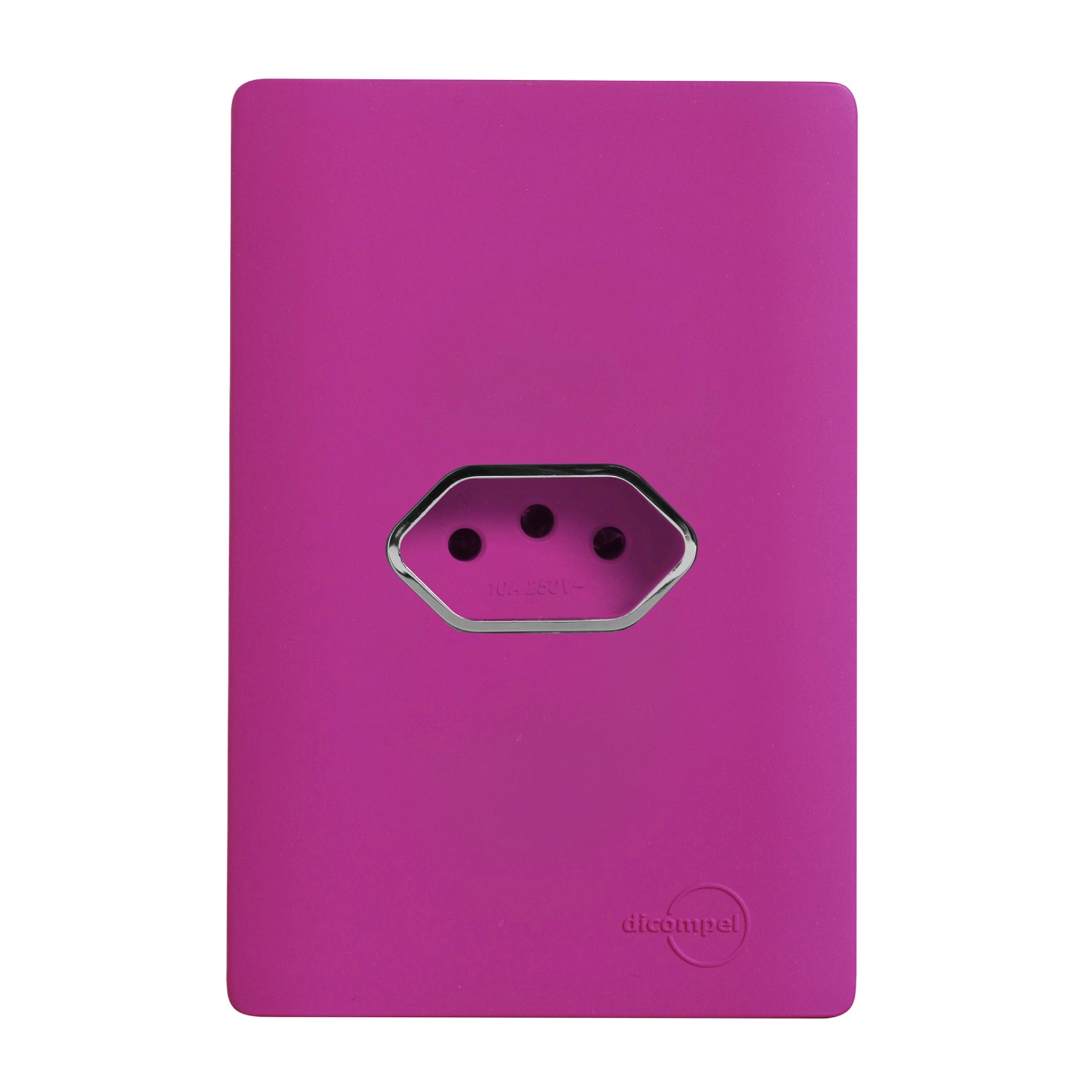 Conjunto 1 Tomada Energia 20A 4x2 Rosa Fosco Novara Colors Dicompel