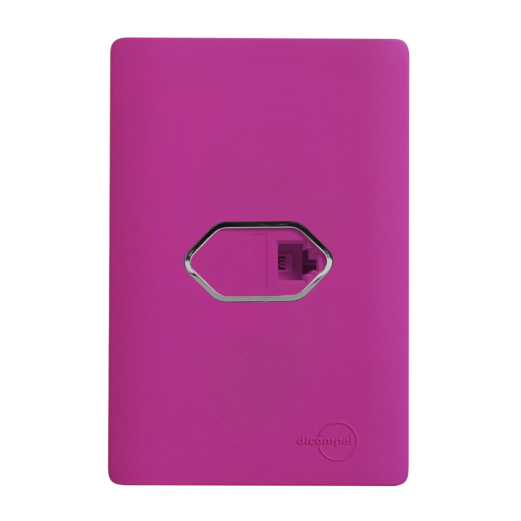 Conjunto 1 Tomada Telefonia 4x2 Rosa Fosco Novara Colors Dicompel