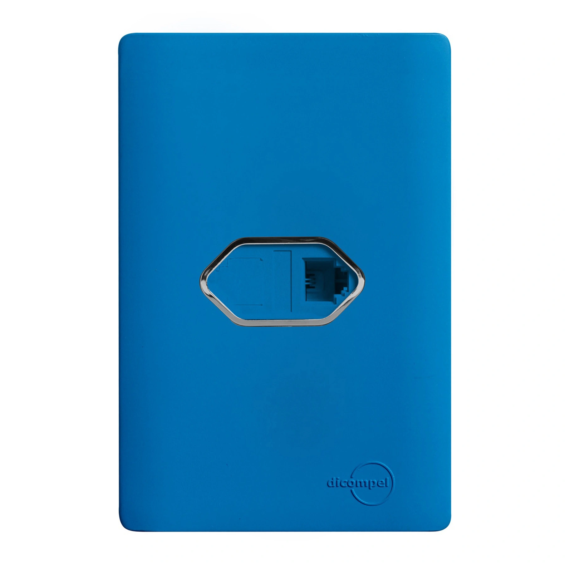 Conjunto 1 Tomada Telefonia 4x2 Azul Fosco Novara Colors Dicompel