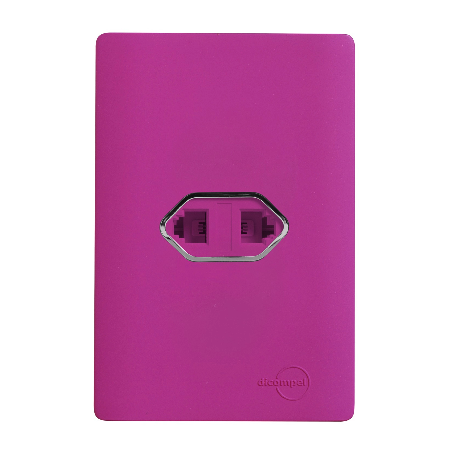 Conjunto 2 Tomadas Telefonia 4x2 Rosa Fosco Novara Colors Dicompel