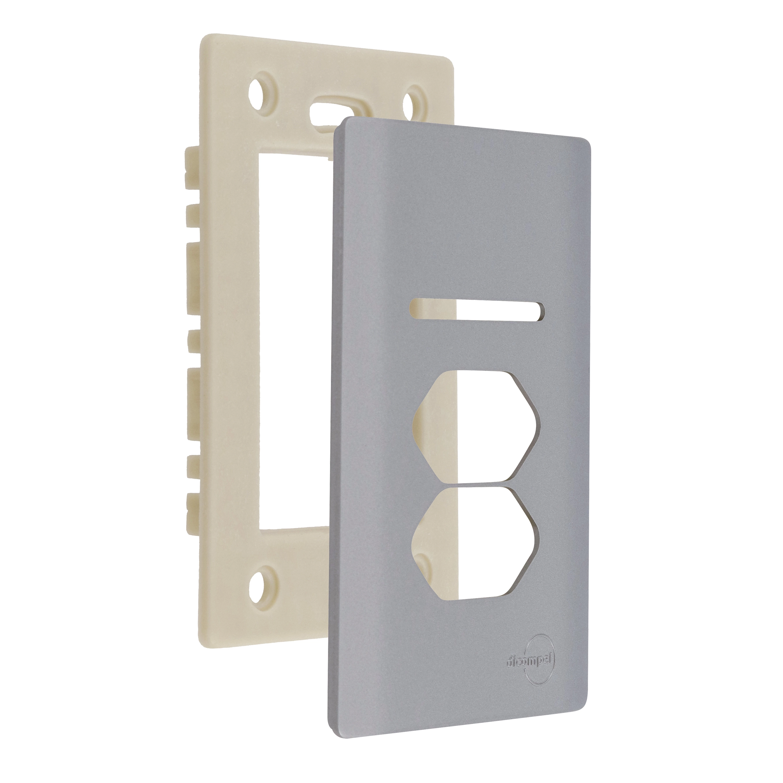 Placa com Suporte 4X2 1Interruptor + 2Tomadas Preto Novara