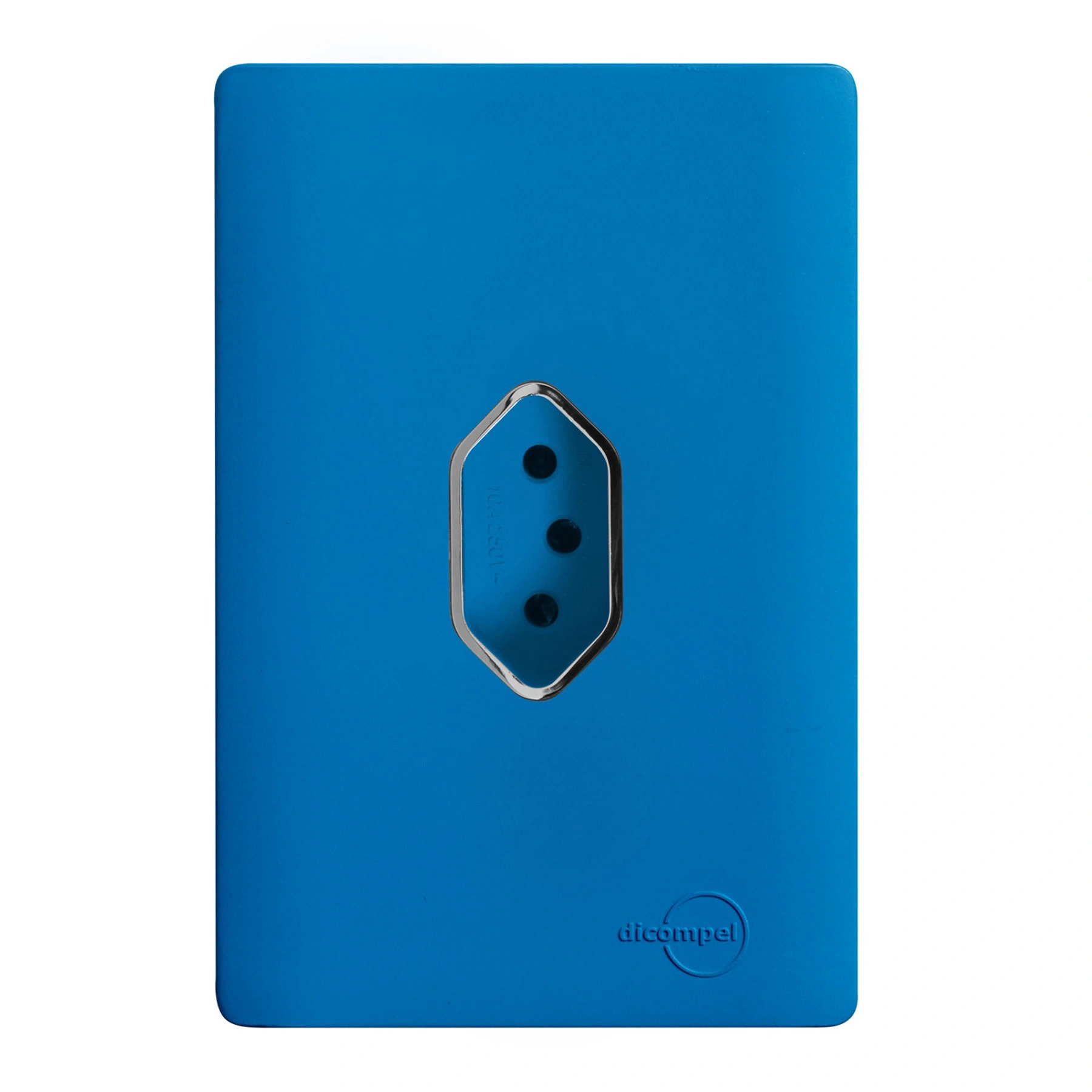 Conjunto 1 Tomada Energia 20A 4x2 Azul Fosco Novara Colors Dicompel