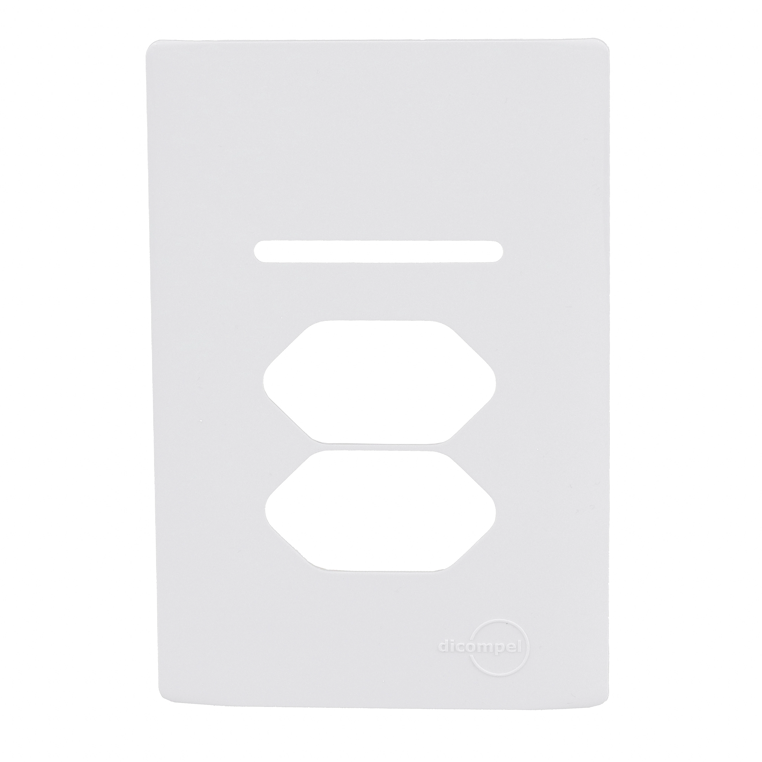 Placa com Suporte 4X2 1 Interruptor+ 2 Tomada Branco Novara