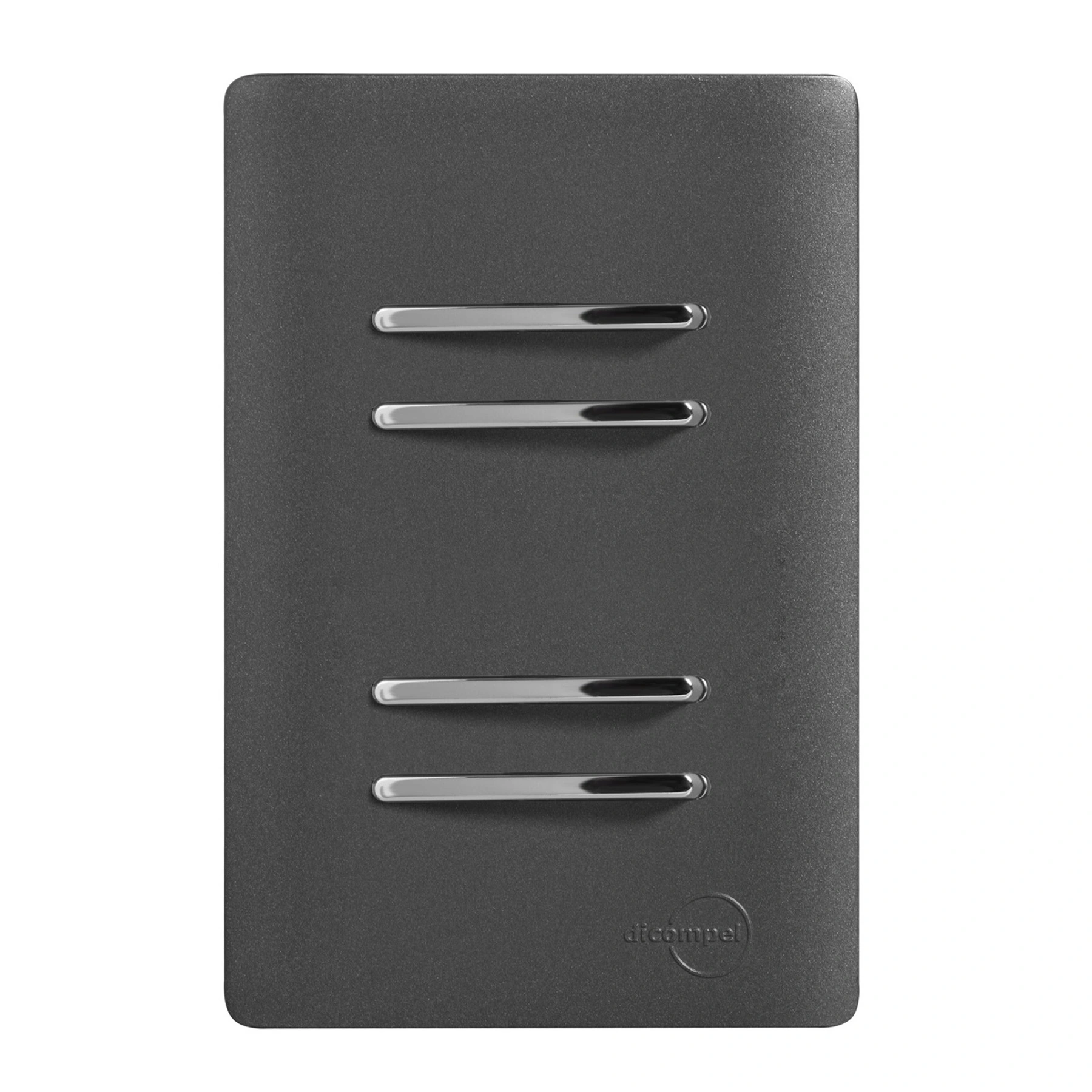 Conjunto 4 Interruptores Paralelos Cromados 4x2 Preto Grafite Dicompel
