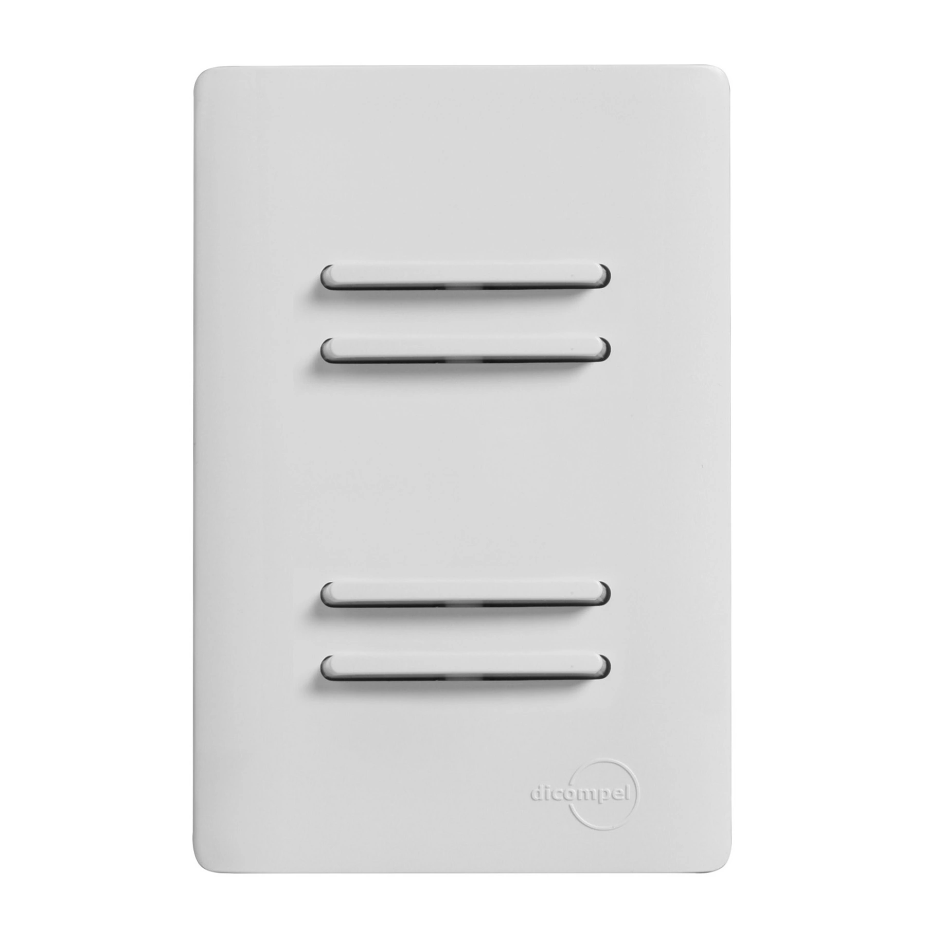 Conjunto 4 Interruptores Simples Branco 4x2 Branco Dicompel