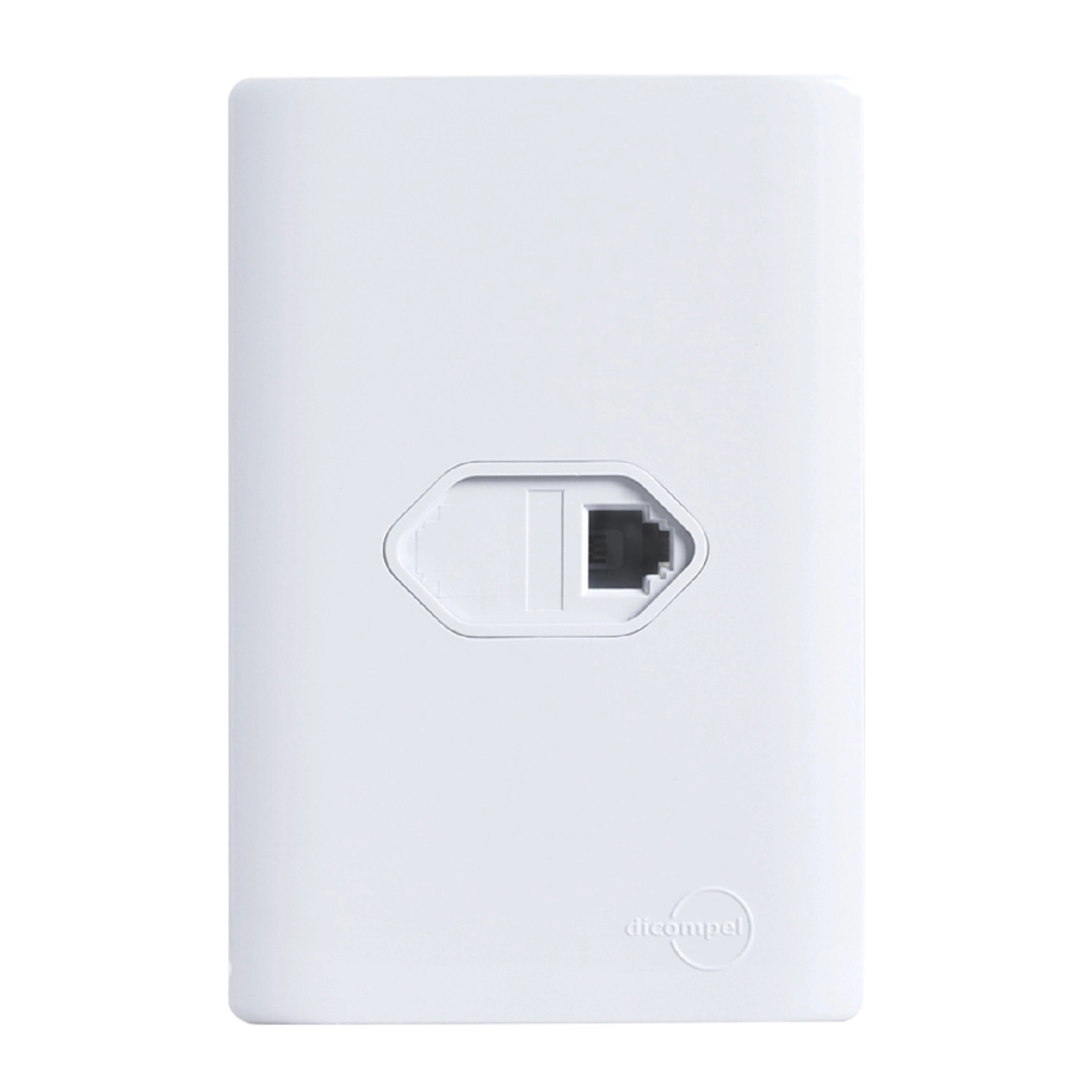 Conjunto 1 Tomada Telefonia 4x2 Branco Novara Dicompel