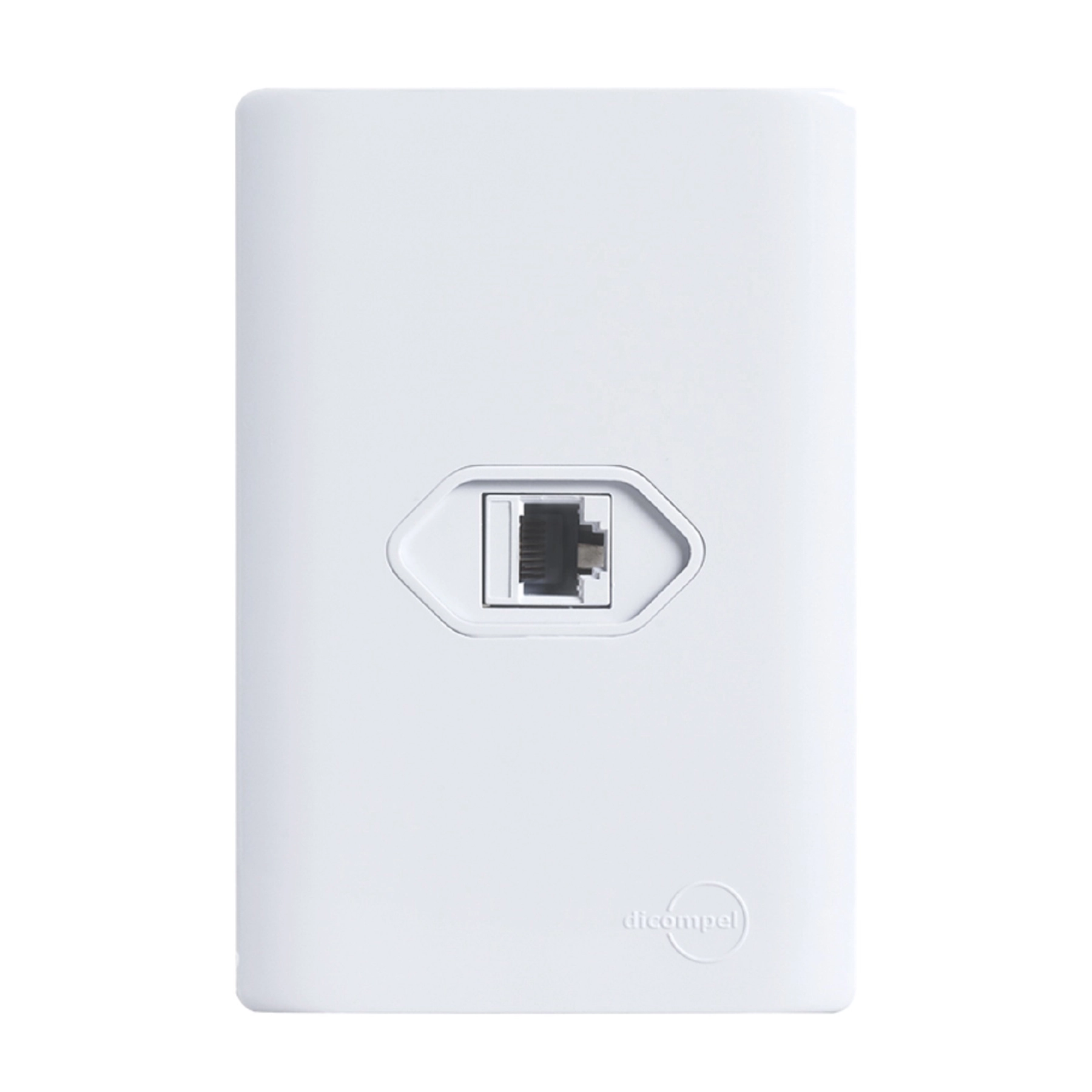 Conjunto 1 Tomada RJ45 4x2 Branco Novara Dicompel