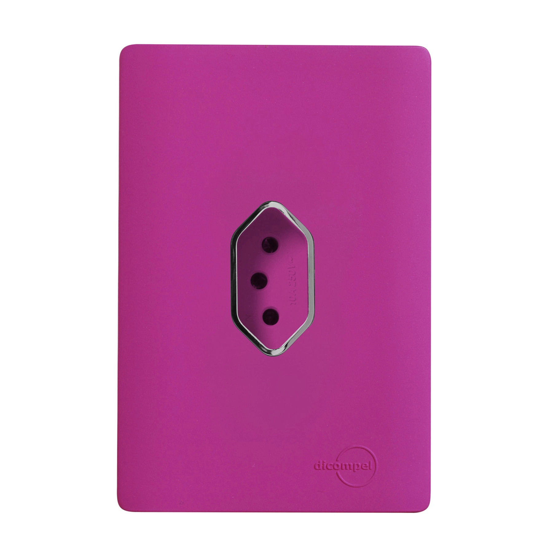 Conjunto 1 Tomada Energia 20A 4x2 Rosa Fosco Novara Colors Dicompel