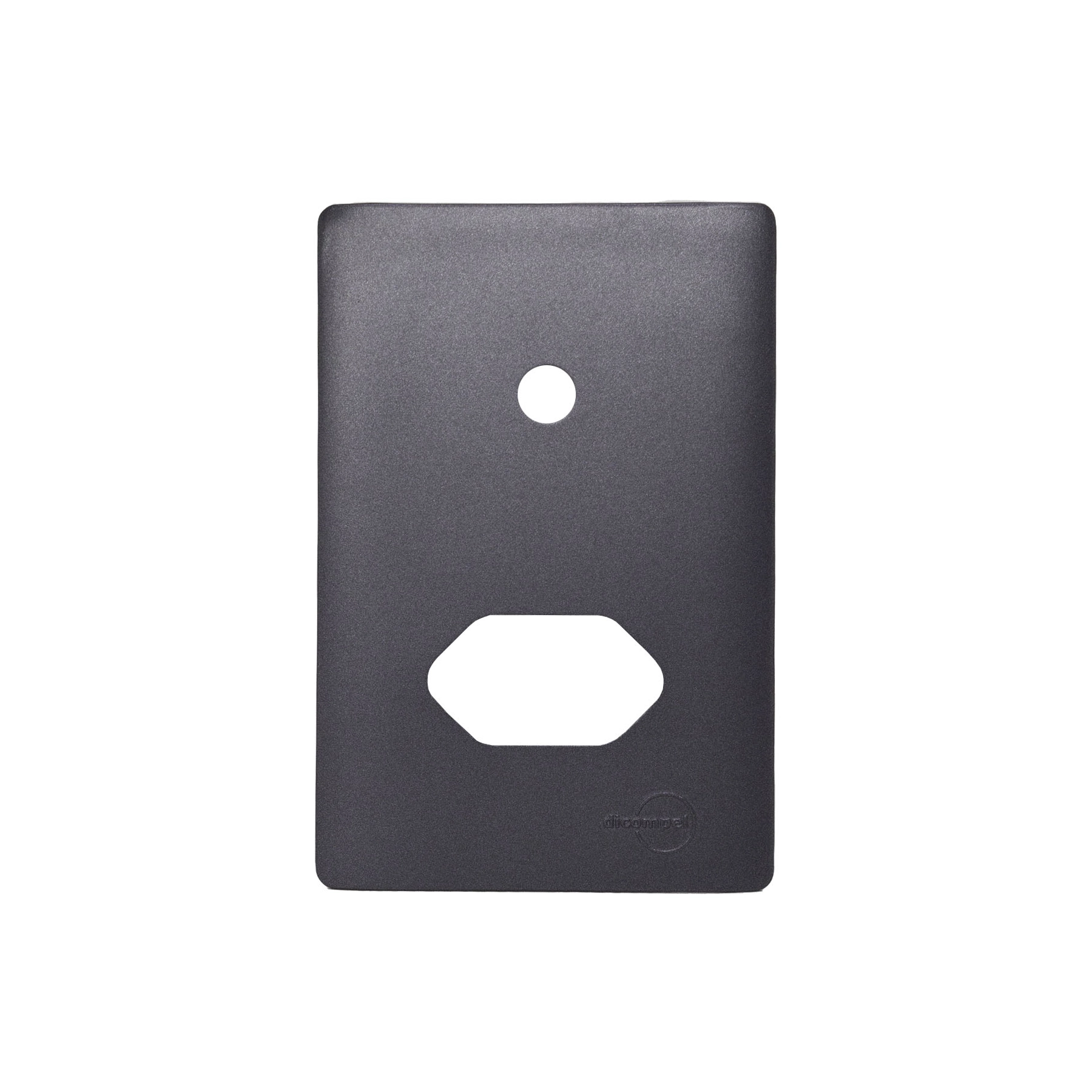 Placa com Suporte 4X2 para 1 Tomada + 1 Furo Preto Graffite Novara