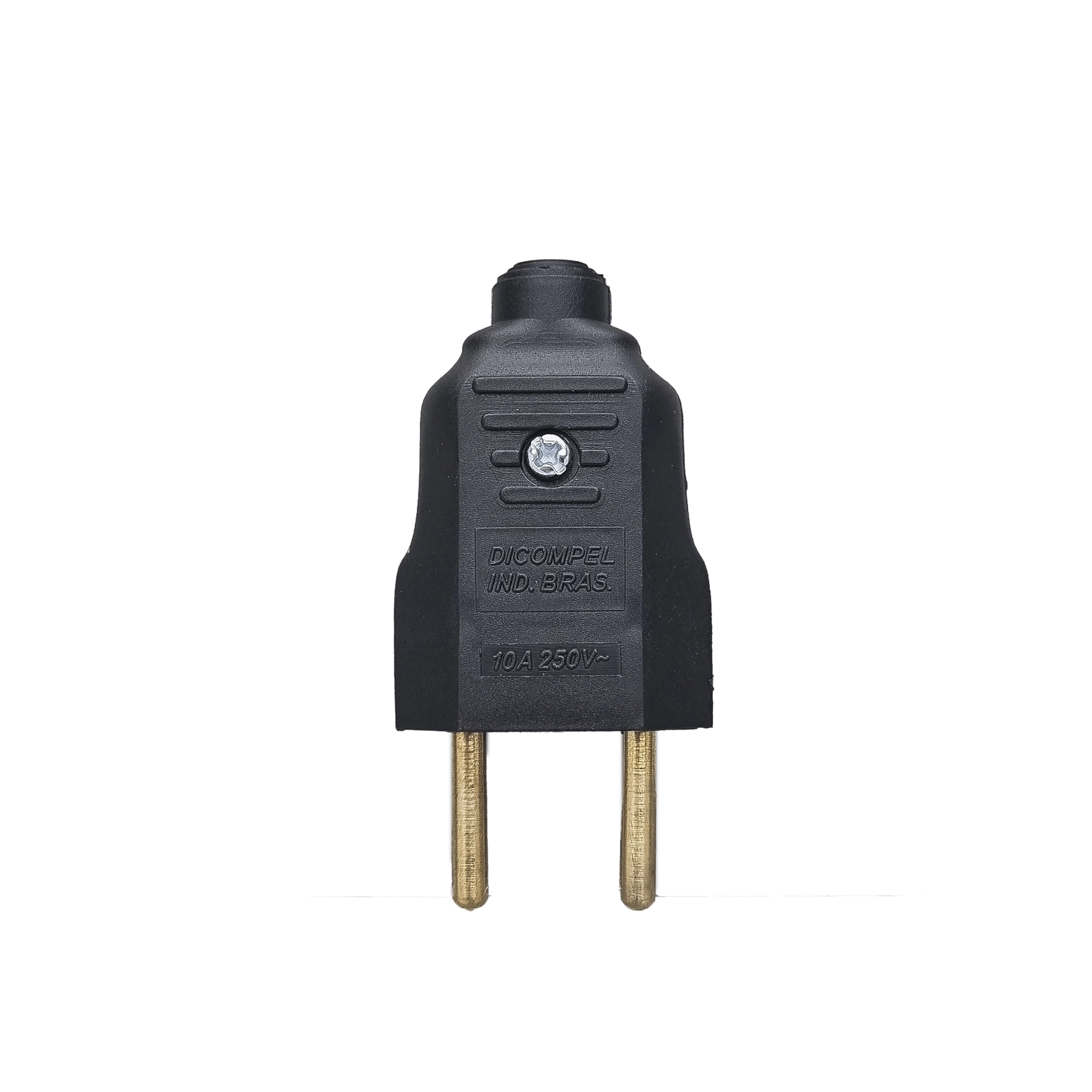 Plugue Gigante Macho 2P Bivolt 10A Preto Dicompel