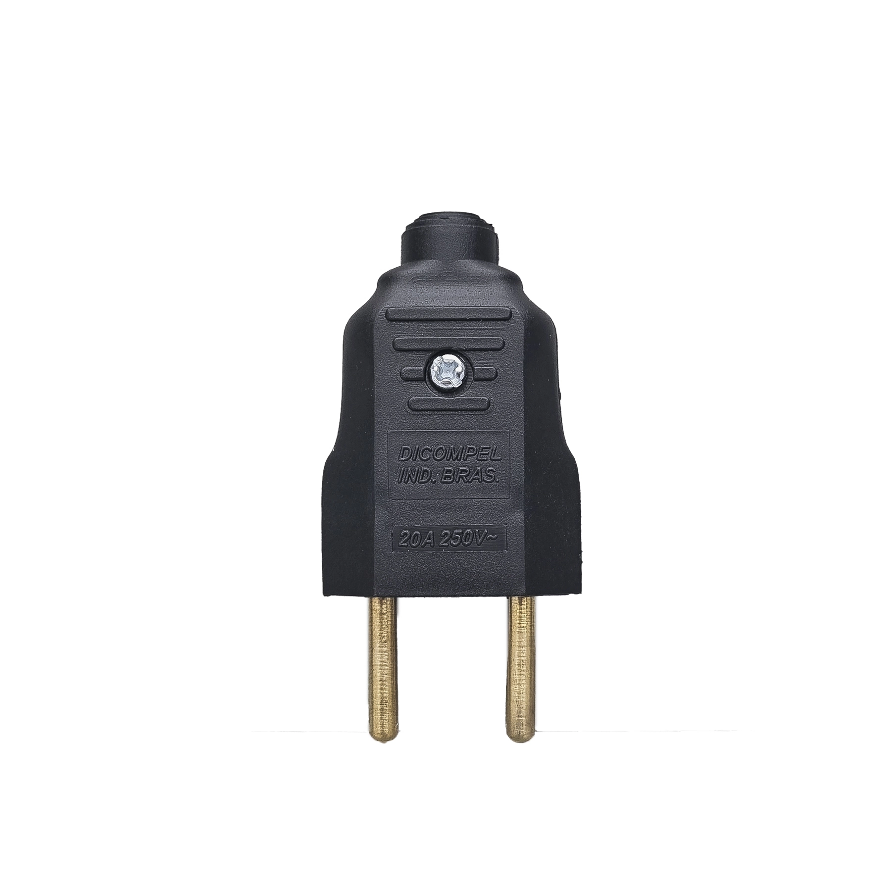 Plugue Gigante Macho 2P Bivolt 20V Preto Dicompel