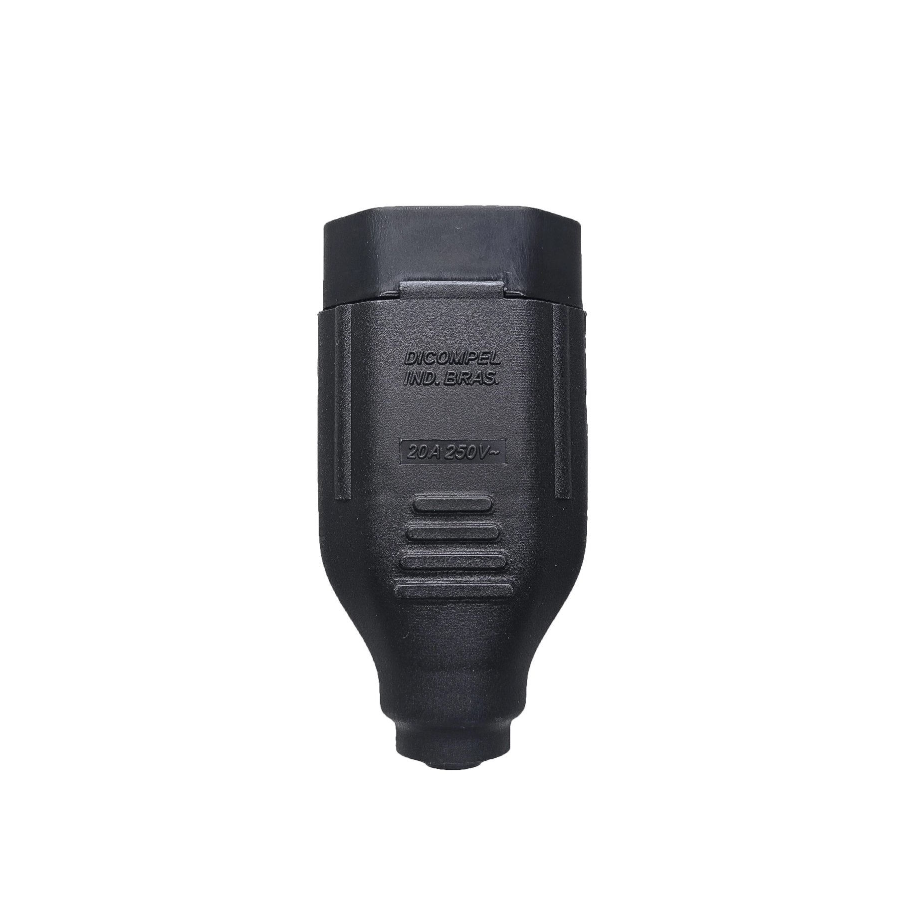 Plugue Fêmea 2P + Terra Bivolt 20A Preto Dicompel