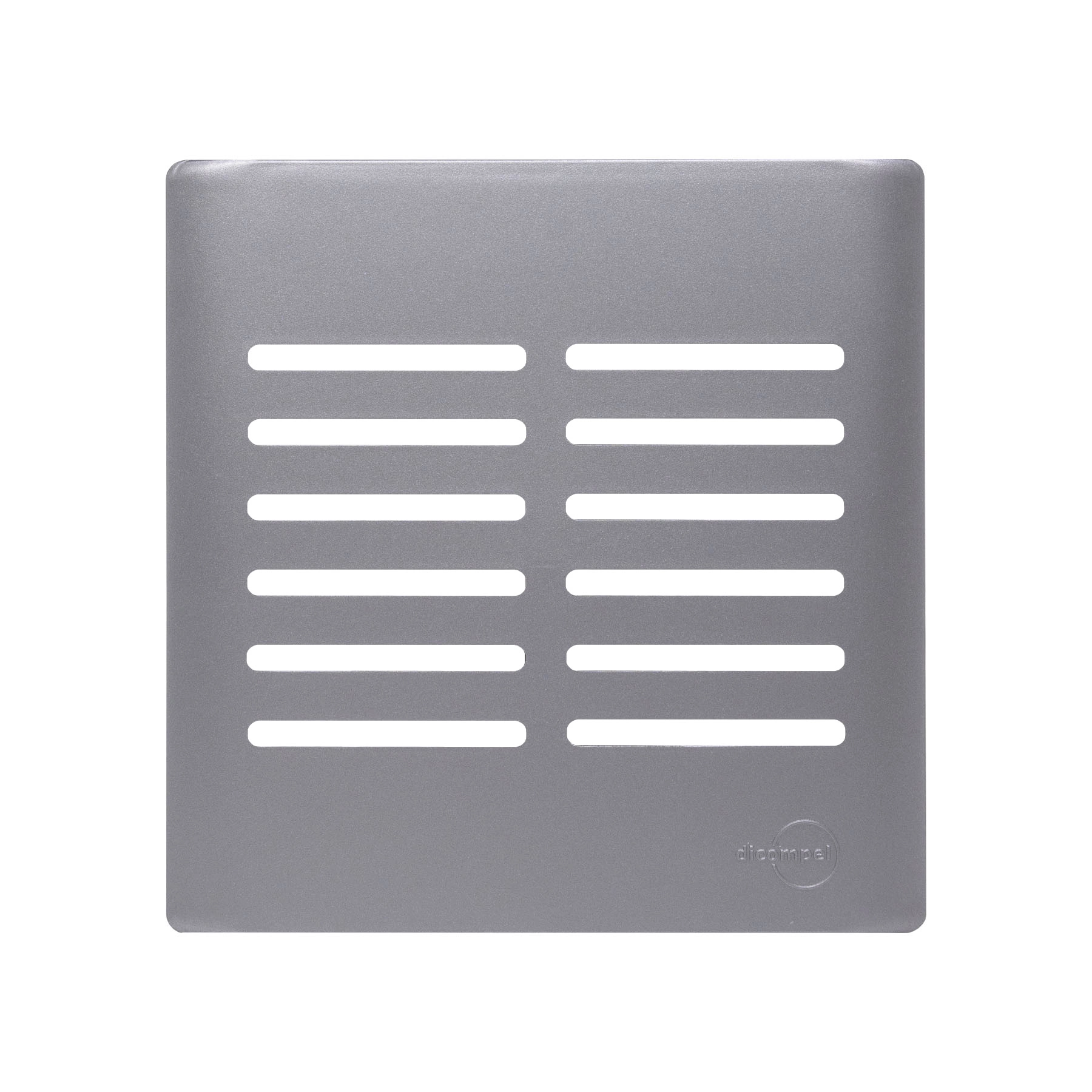 Placa com Suporte 4X4 para 12 Interruptores Suporte Prata Novara