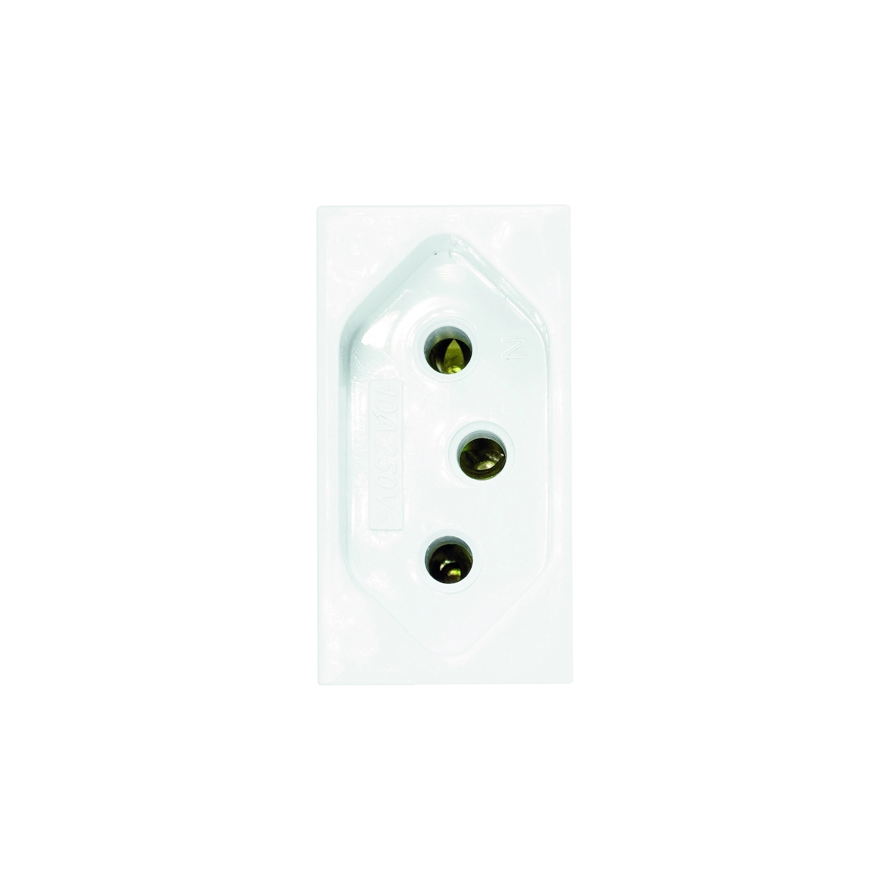 Módulo com 1 Tomada Universal 2 Pólos 10A Branco Brilhante Madrid Lexman