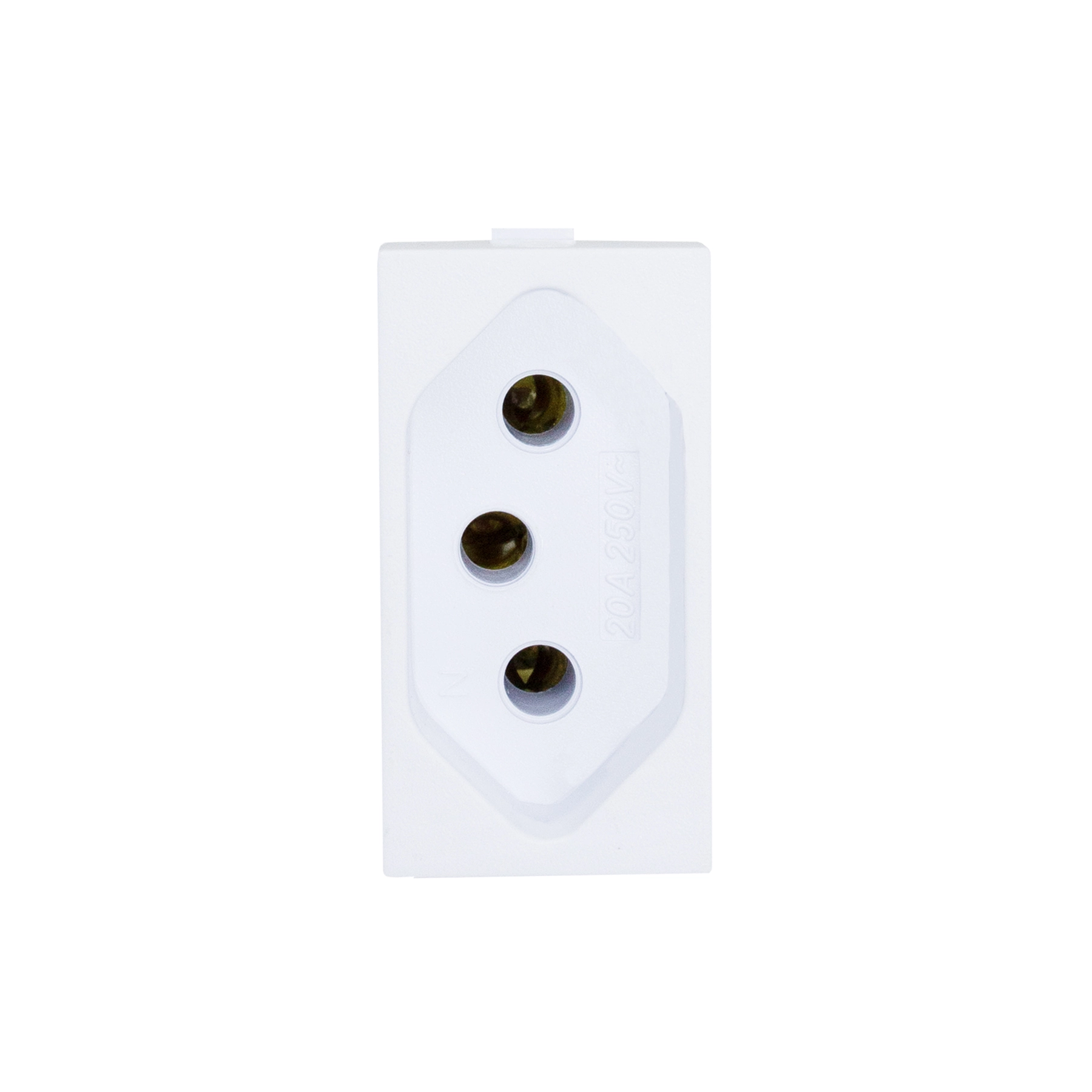 Módulo com 1 Tomada Universal 2 Pólos 20A Branco Brilhante Madrid Lexman