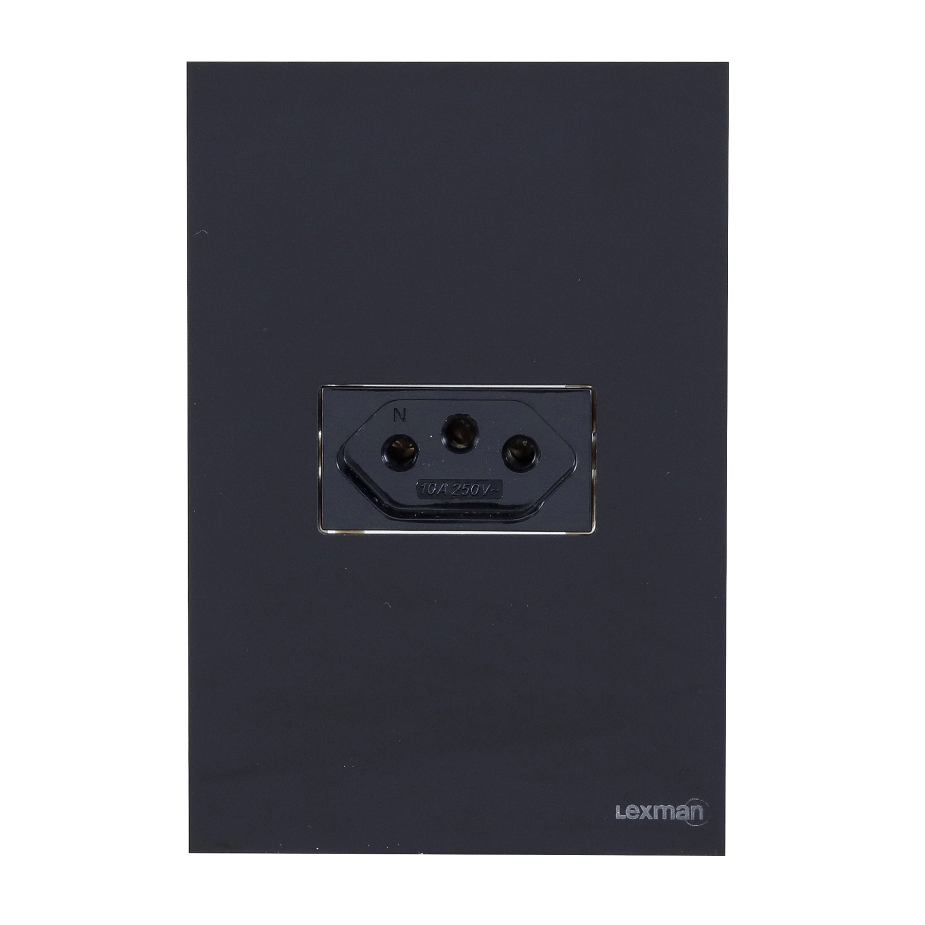 Conjunto 1 Tomada Energia 10A 4x2 Preto Madrid Lexman