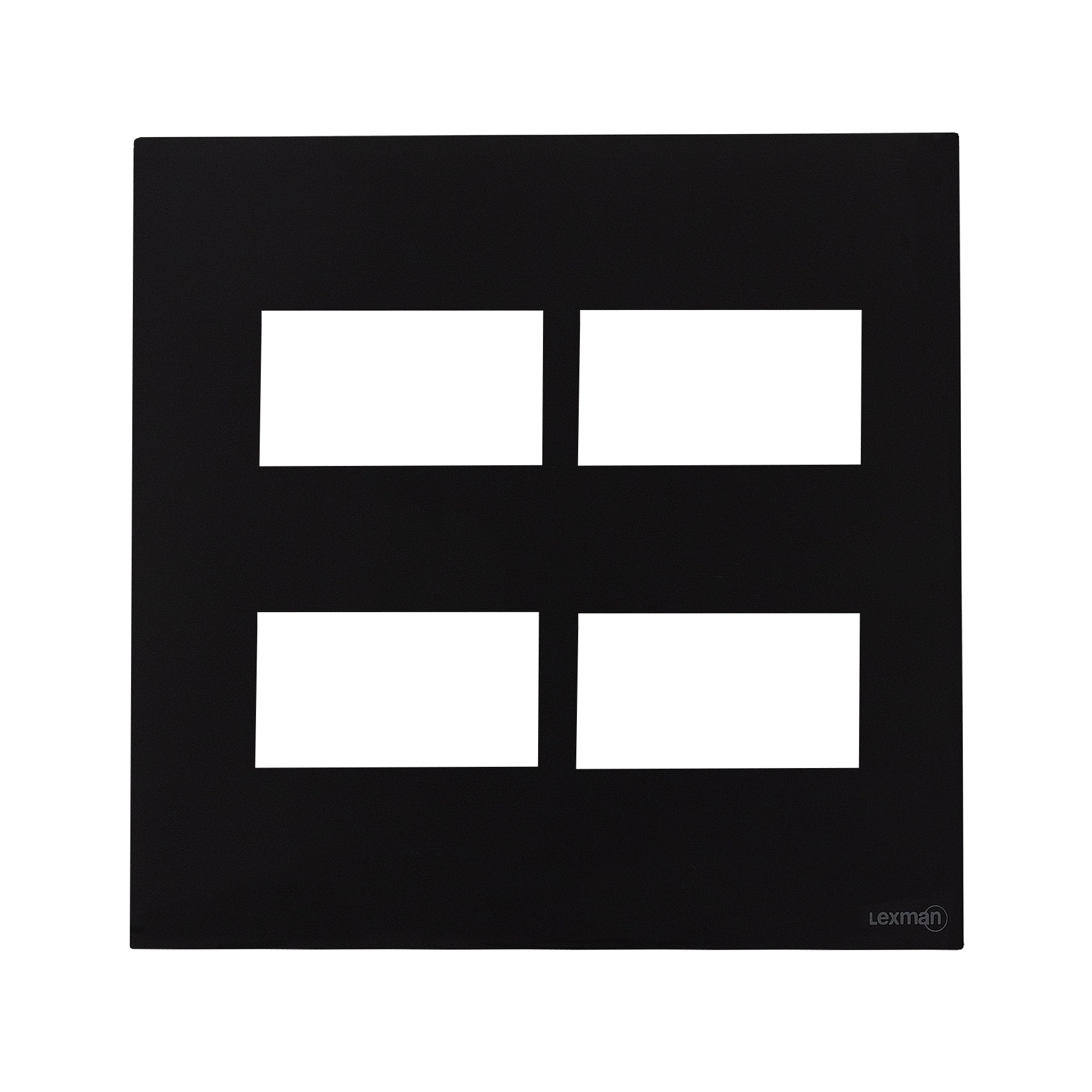 Placa 4x4 para 4 Módulos Acrílico Preto Madrid Lexman