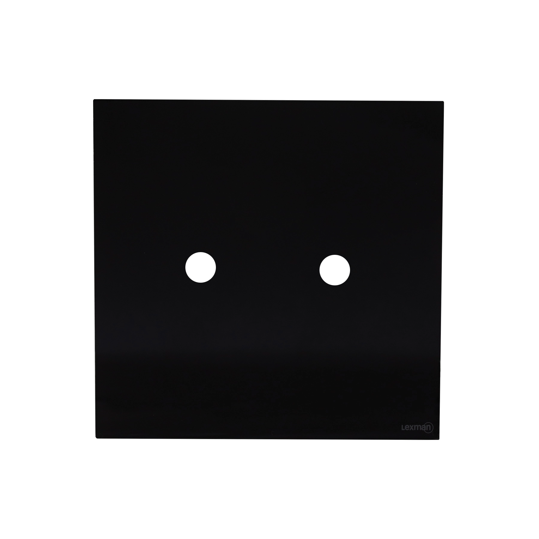 Placa 4x4 com 2 Furos Acrílico Preto Madrid Lexman