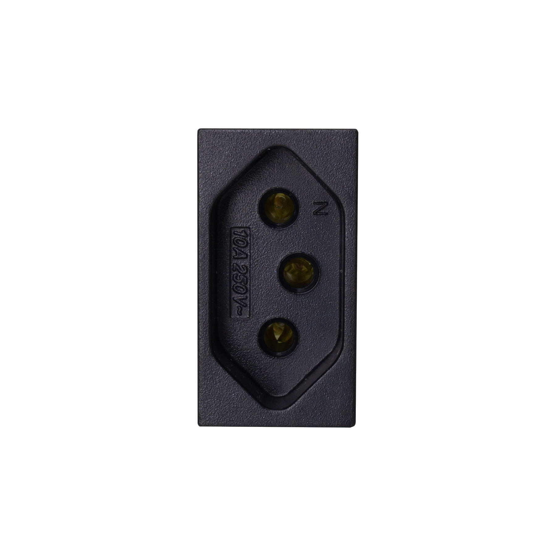 Módulo com 1 Tomada Universal 2 Pólos 10A Preto Brilhante Madrid Lexman