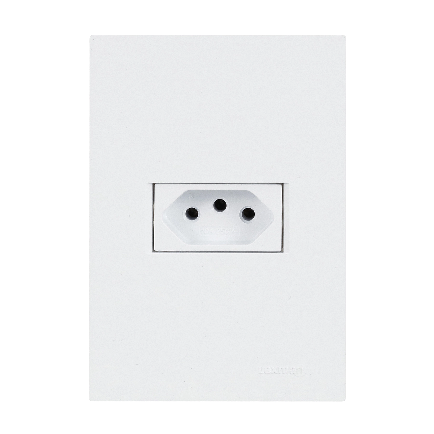 Conjunto 1 Tomada Energia 10A 4x2 Branco Fosco Madrid Lexman