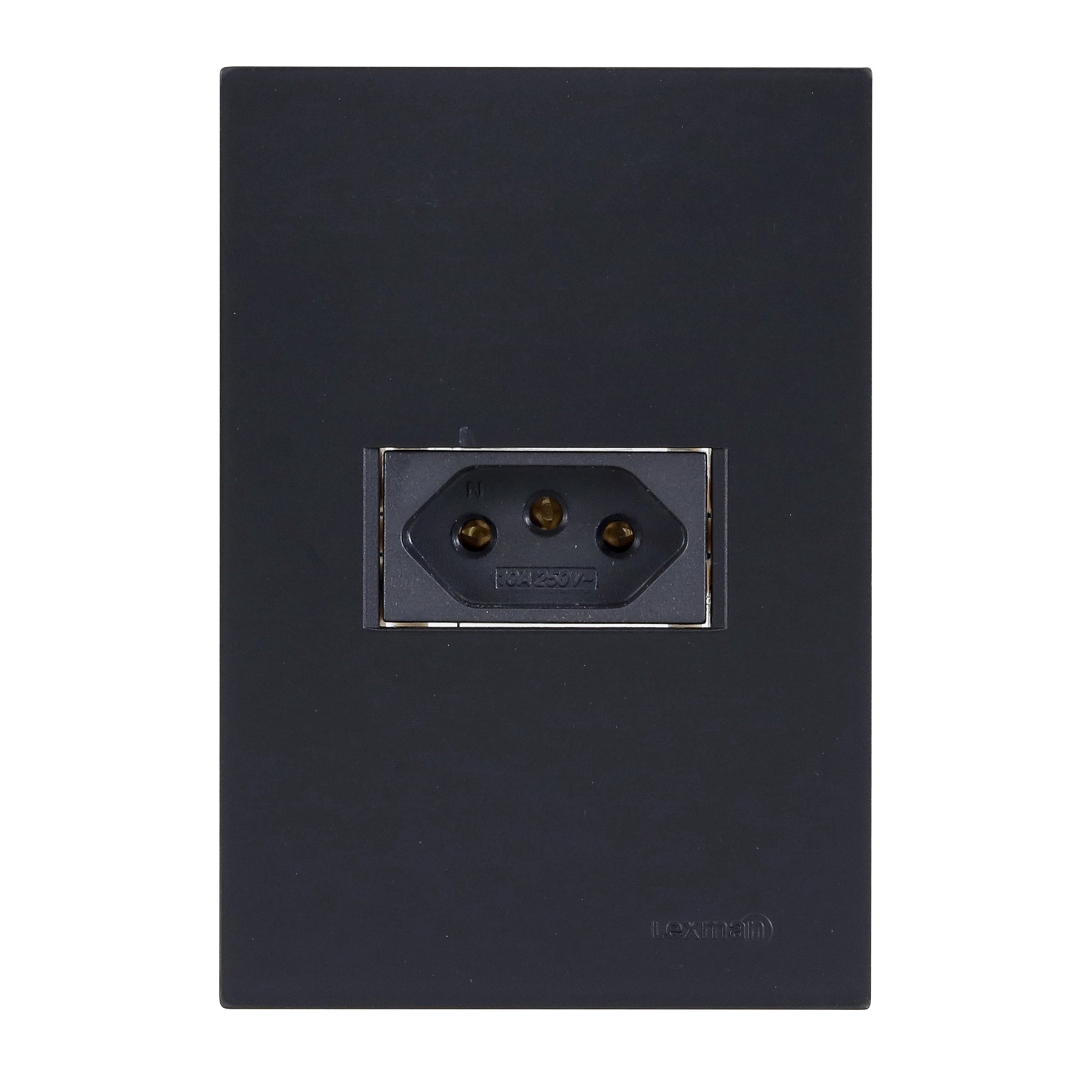 Conjunto 1 Tomada Energia 10A 4x2 Preto Fosco Madrid Lexman