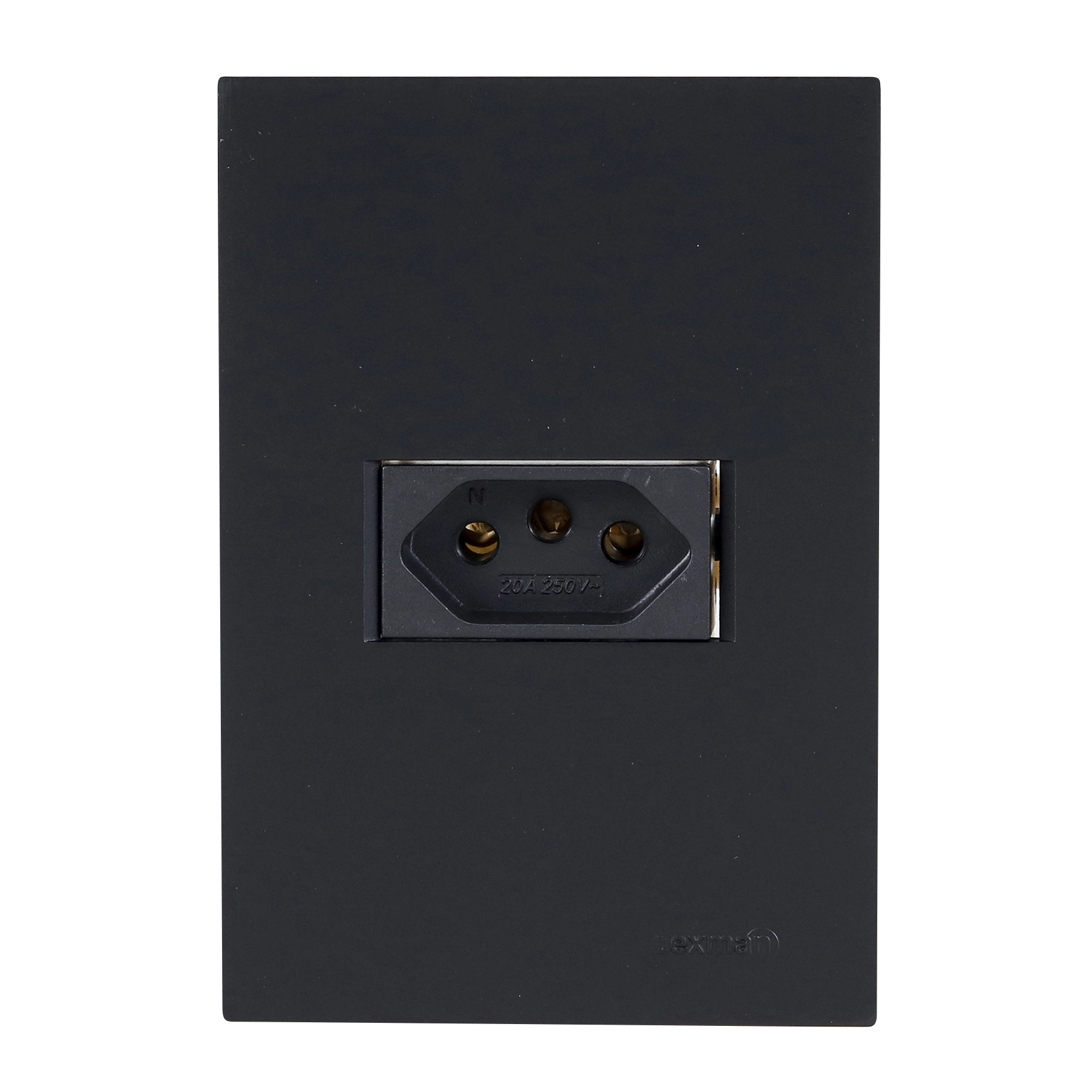 Conjunto 1 Tomada Energia 20A 4x2 Preto Fosco Madrid Lexman