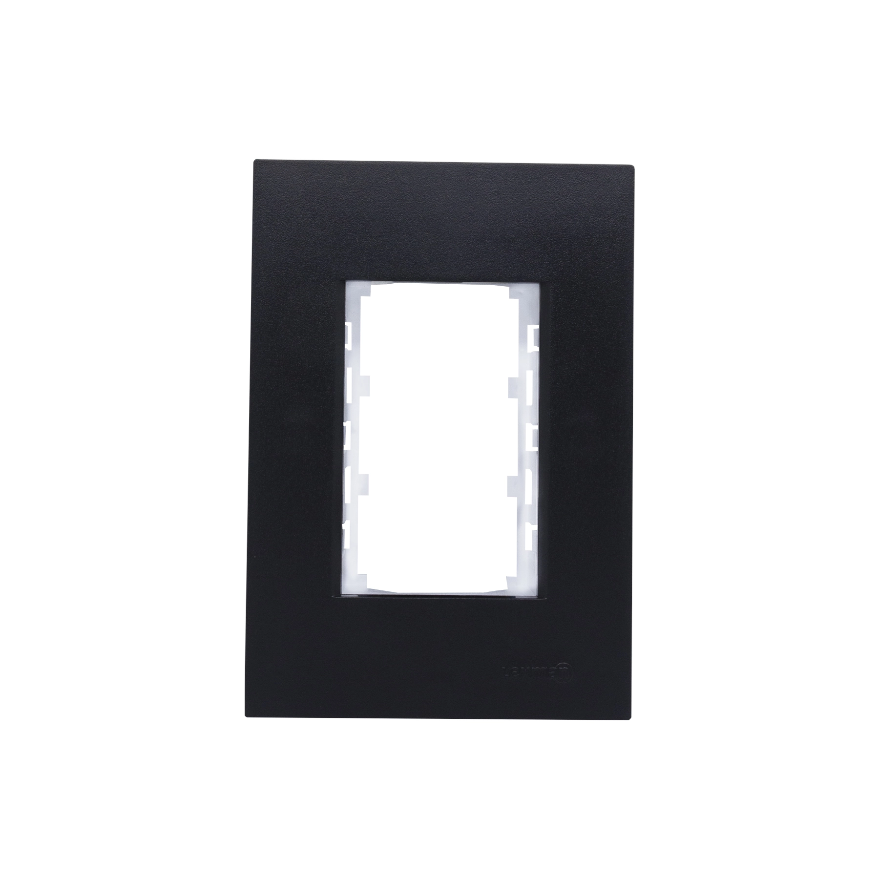 Placa 4x2 para 3 Módulos com Suporte Preto Fosco Madrid Lexman