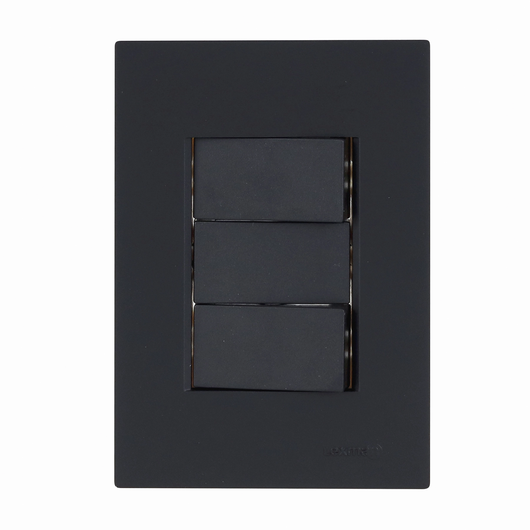 Conjunto 2 Interruptores Simples 4x2 com Suporte Preto Fosco Madrid Lexman