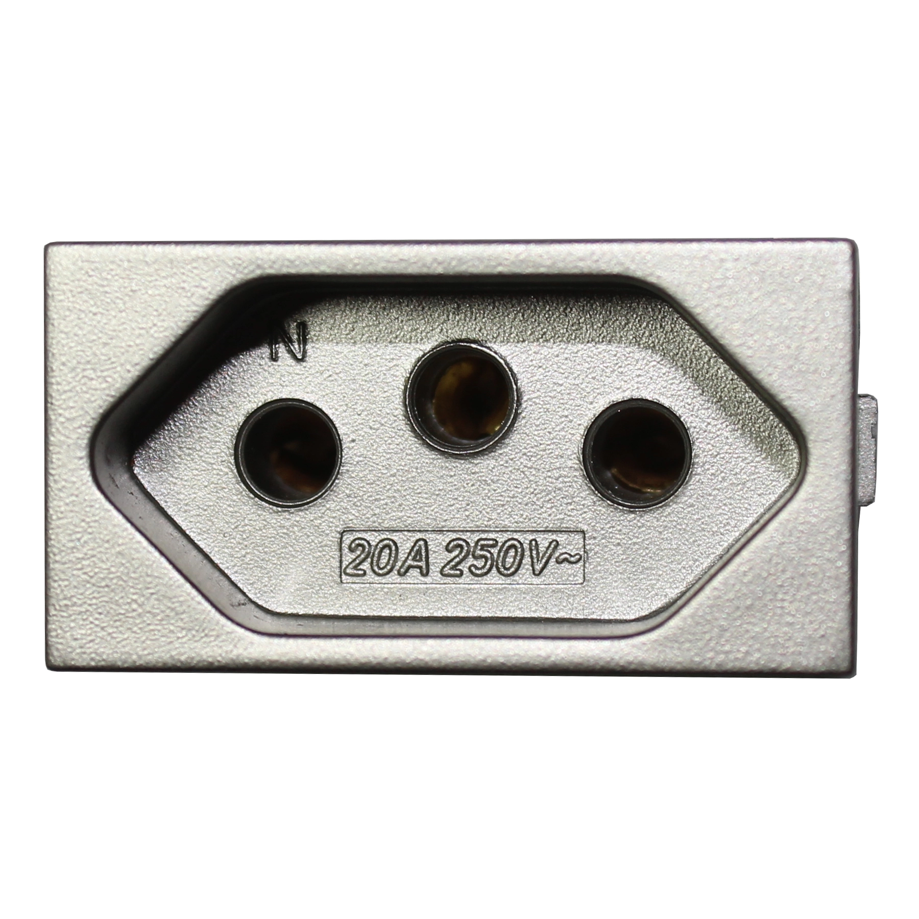 Módulo com 1 Tomada Universal 2 Pólos 20A Titanium Madrid Lexman