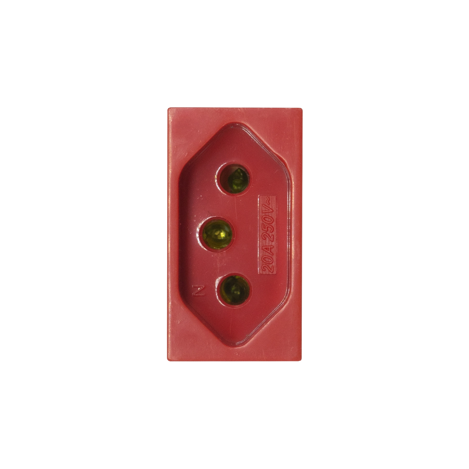 Módulo com 1 Tomada Universal 2 Pólos 20A Vermelho Brilhante Madrid Lexman