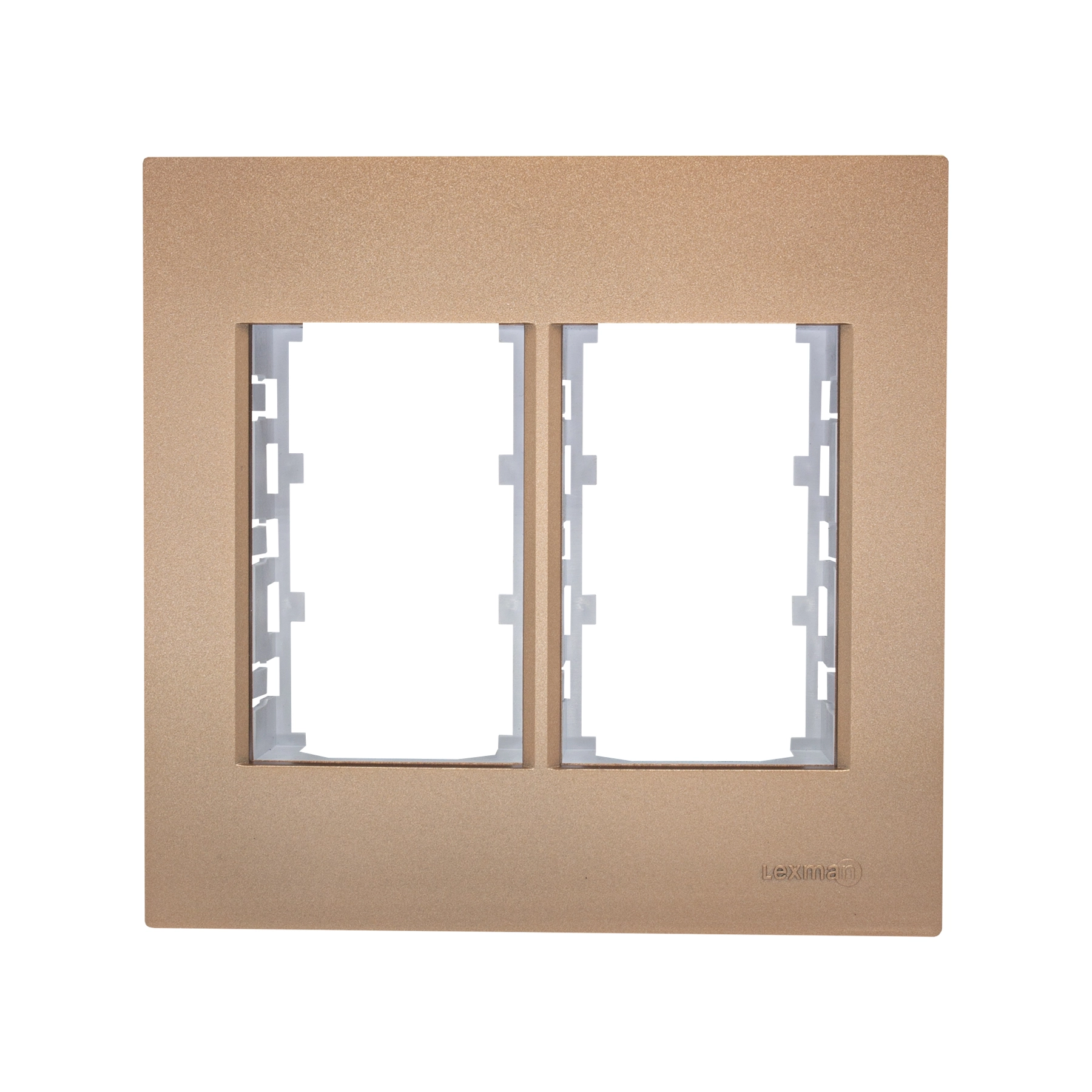 Placa 4x4 para 6 Módulos com Suporte Ouro Rosé Madrid Lexman
