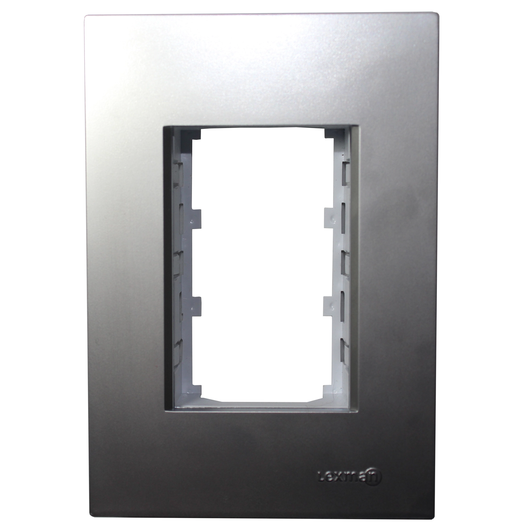 Placa 4x2 para 3 Módulos com Suporte Prata Acetinado Madrid Lexman