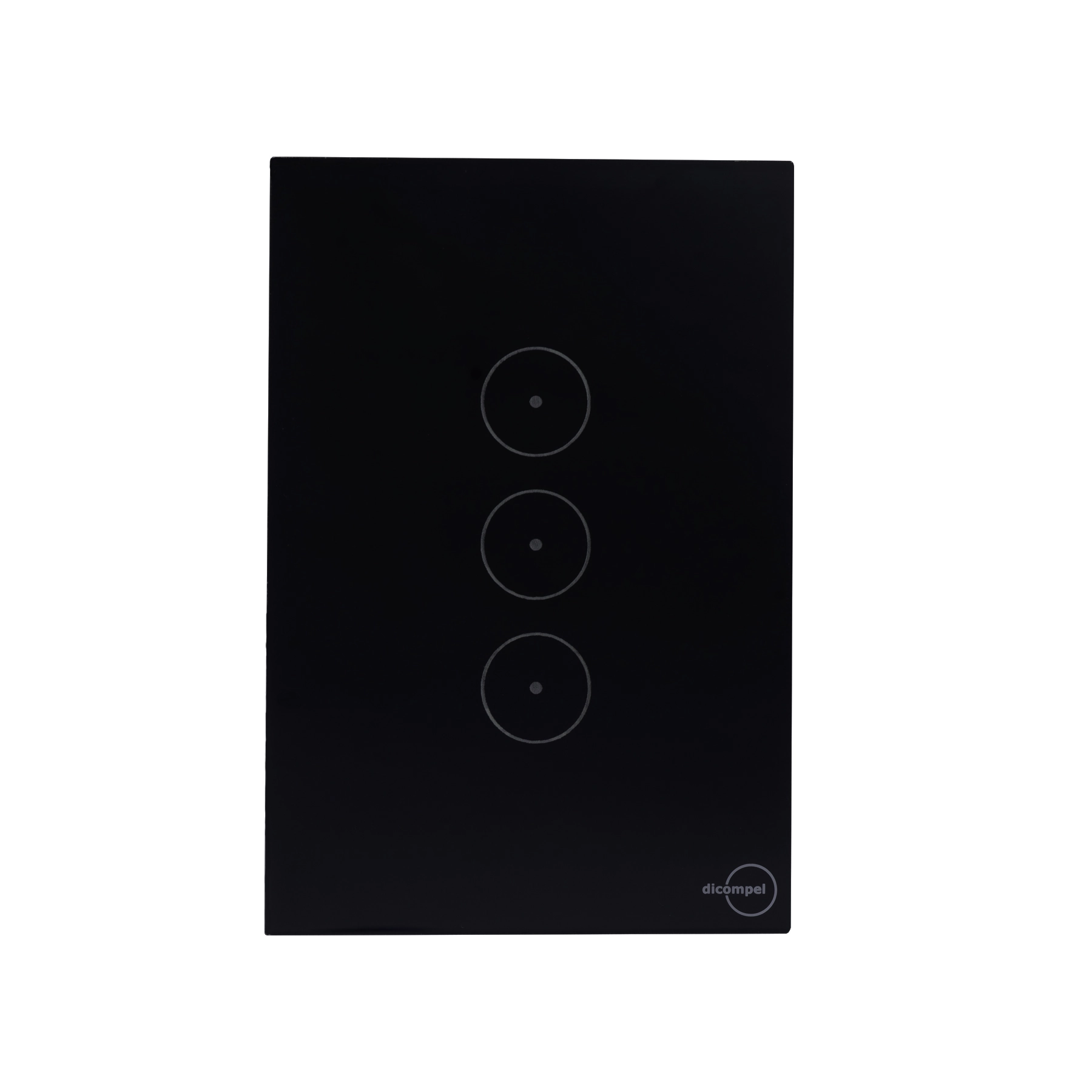 Conjunto 3 Interruptores de Energia 10A Preto 4x2 Vetro Dicompel