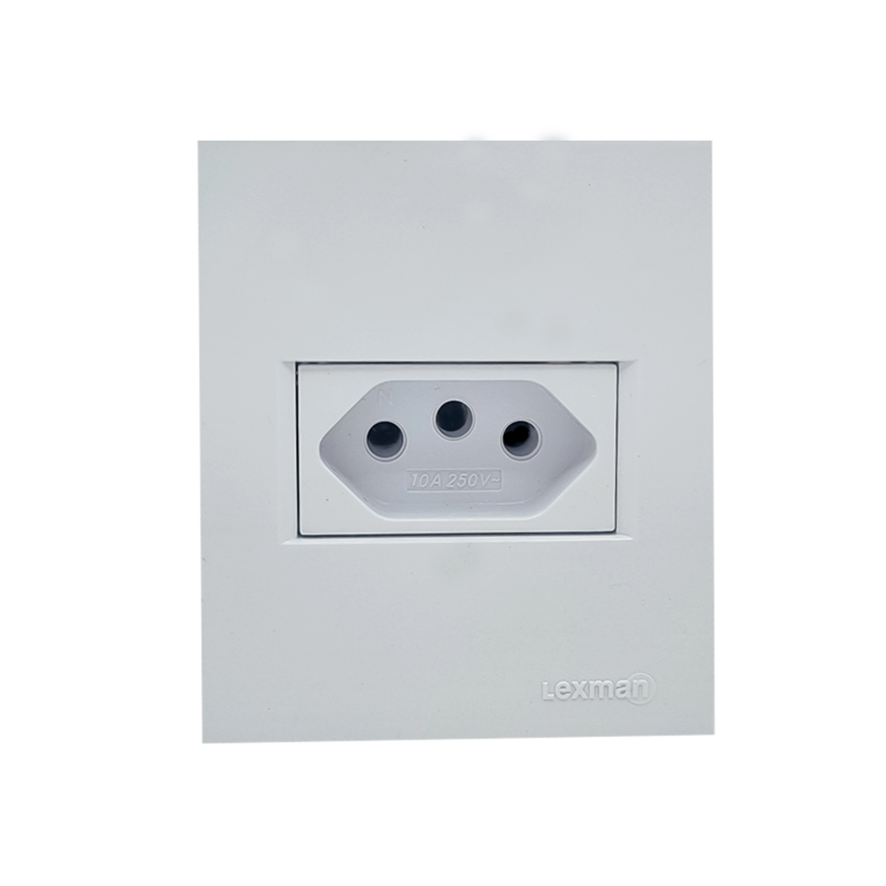 Módulo Tomada de Energia Sistema X 2P + Terra 10A Branco Madrid Lexman