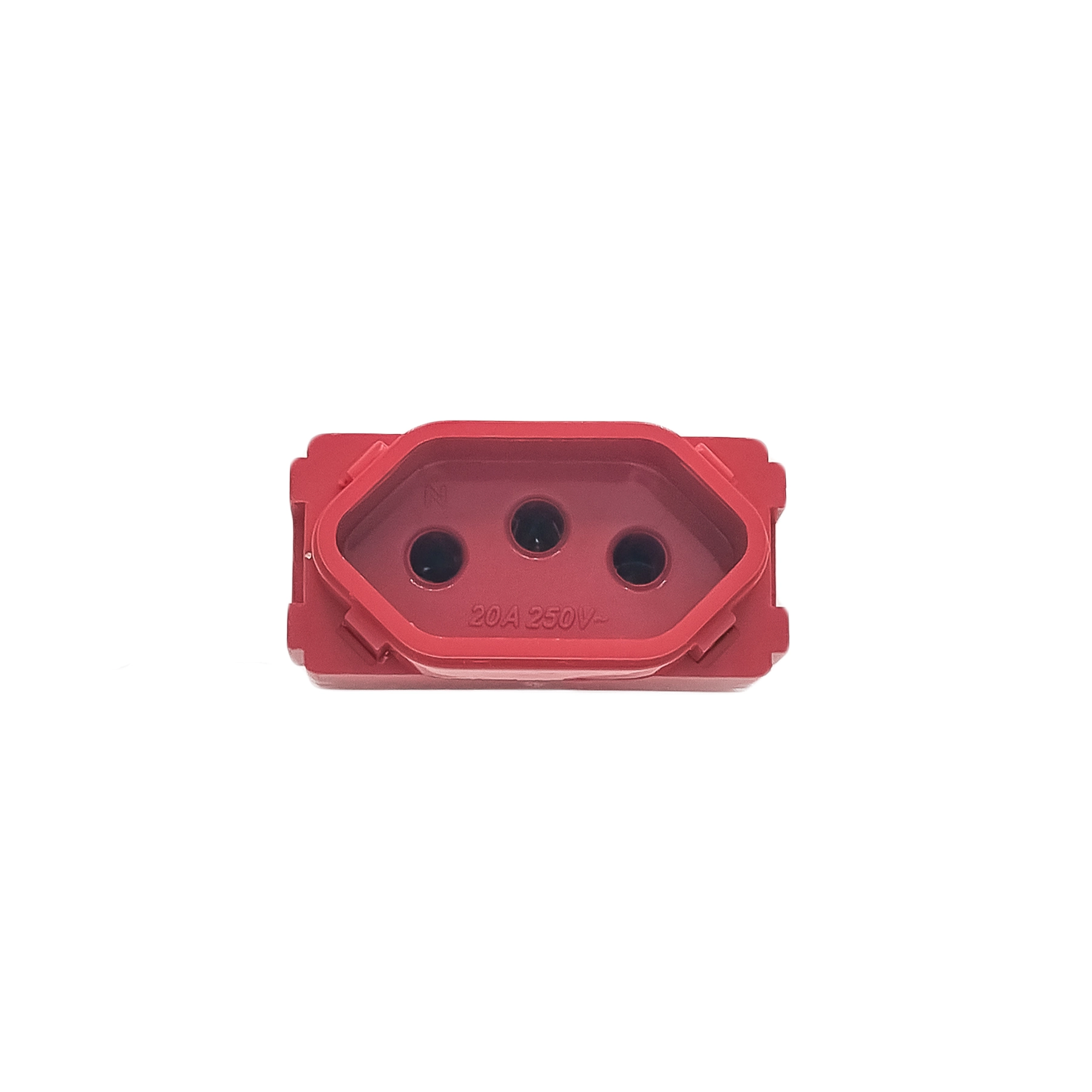 Módulo Tomada de Energia 2P + Terra 20A Vermelho Novara Dicompel