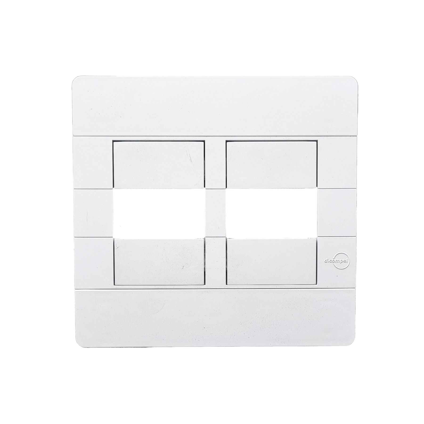 Placa com Suporte 4x4 2 Módulos Branco Ritz Dicompel