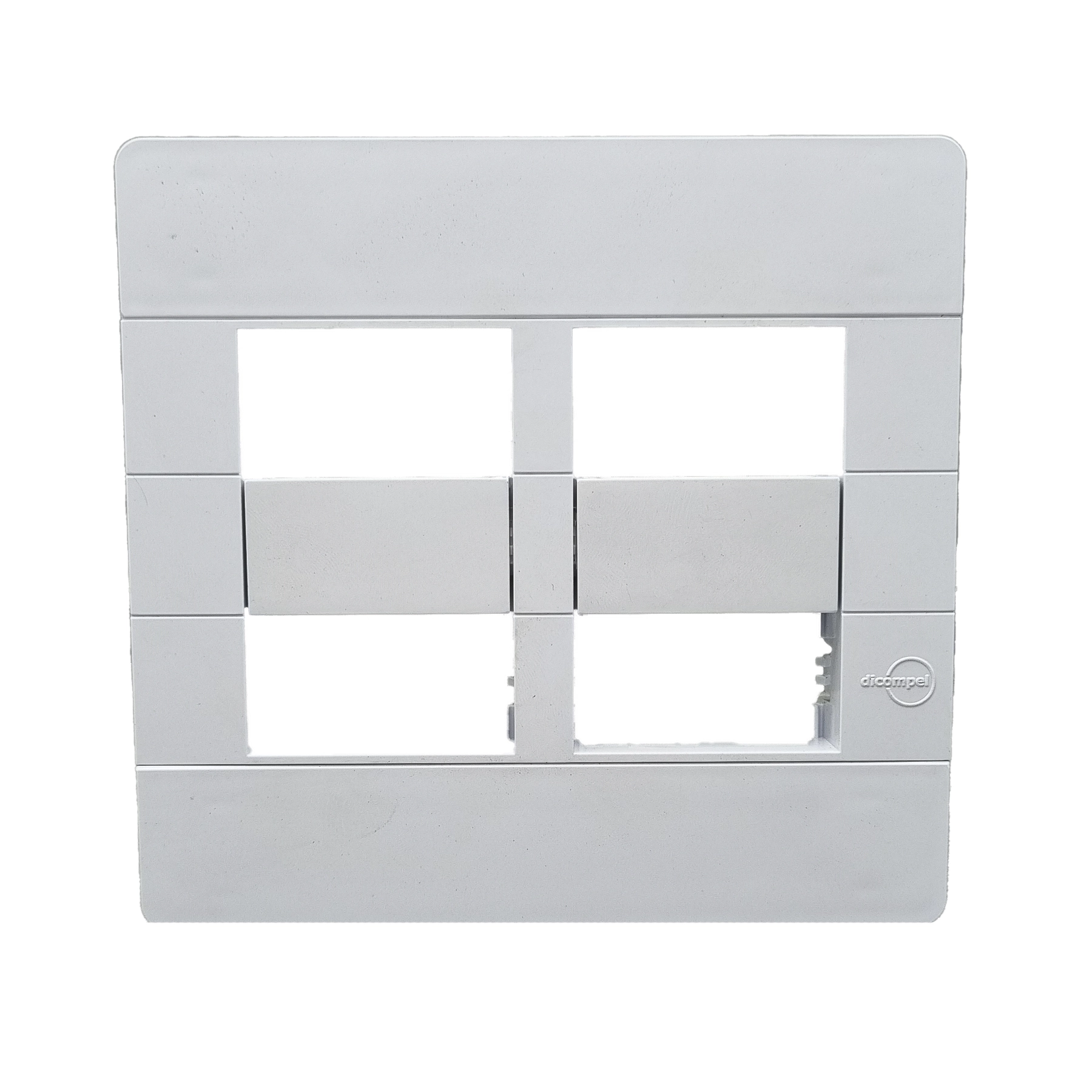 Placa com Suporte 4x4 4 Módulos Branco Ritz Dicompel