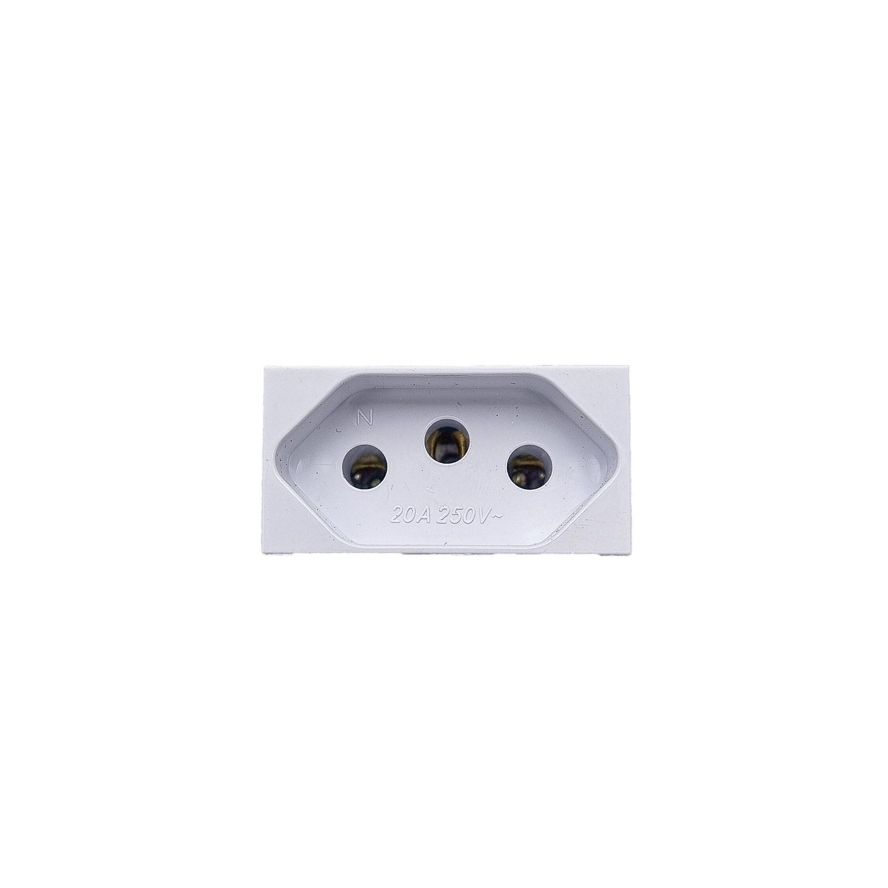 Módulo 1 Tomada 2P + Terra 20A Branco Ritz Dicompel